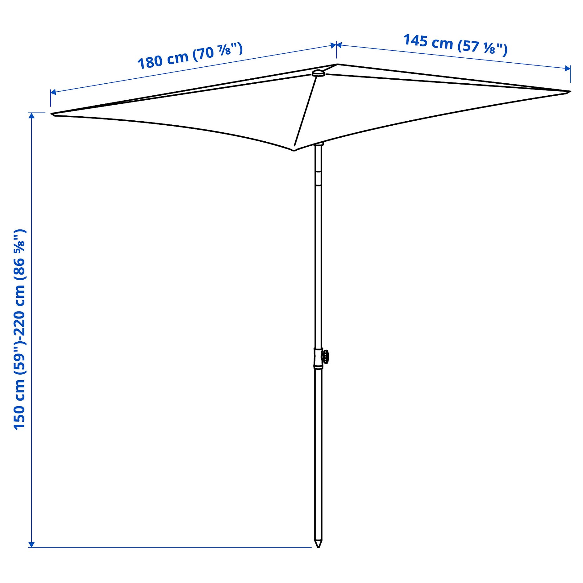 TVETÖ, parasol tilting, 180x145 cm, 804.688.57