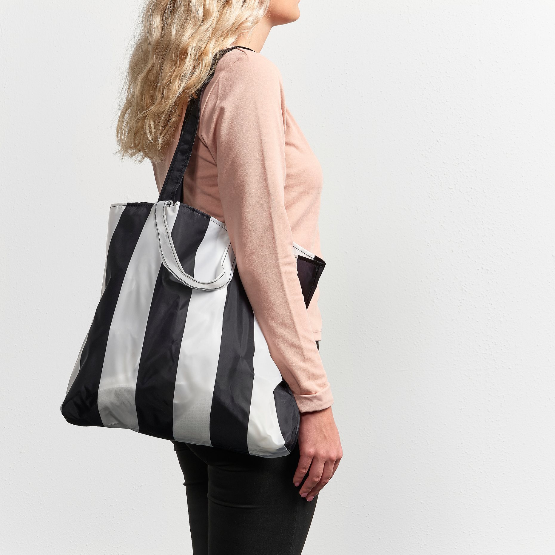 SKYNKE, carrier bag/striped, 45x36 cm, 805.176.74