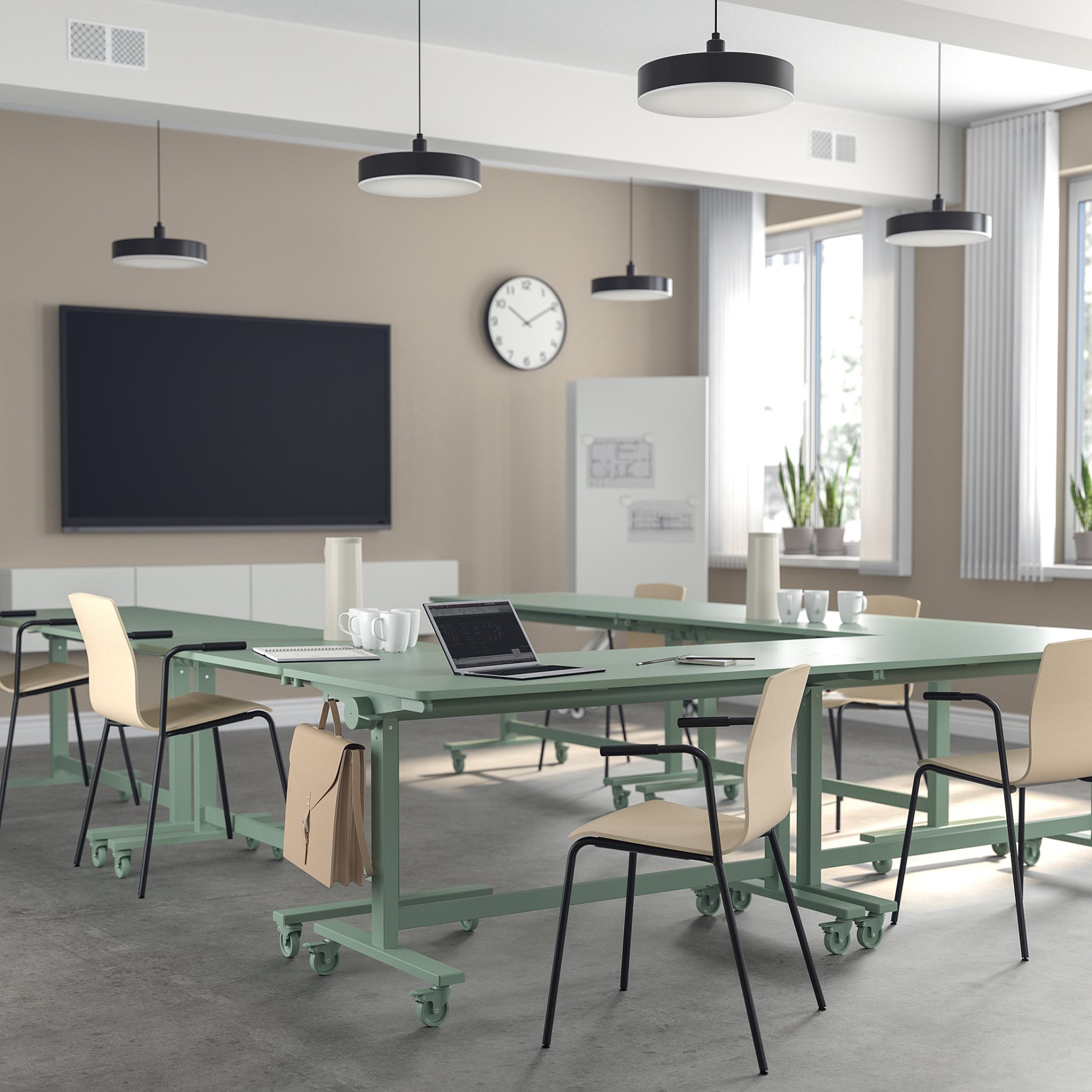 MITTZON, foldable table with castors, 140x70 cm, 805.279.51