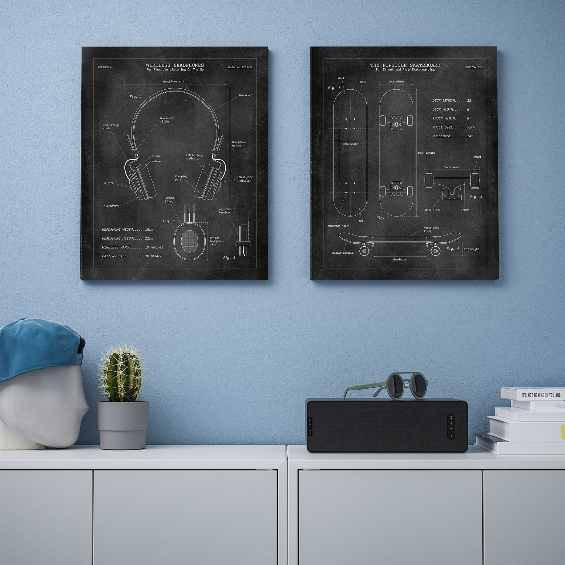 PJÄTTERYD, picture/Blueprints/2 pack, 40x50 cm, 805.605.68