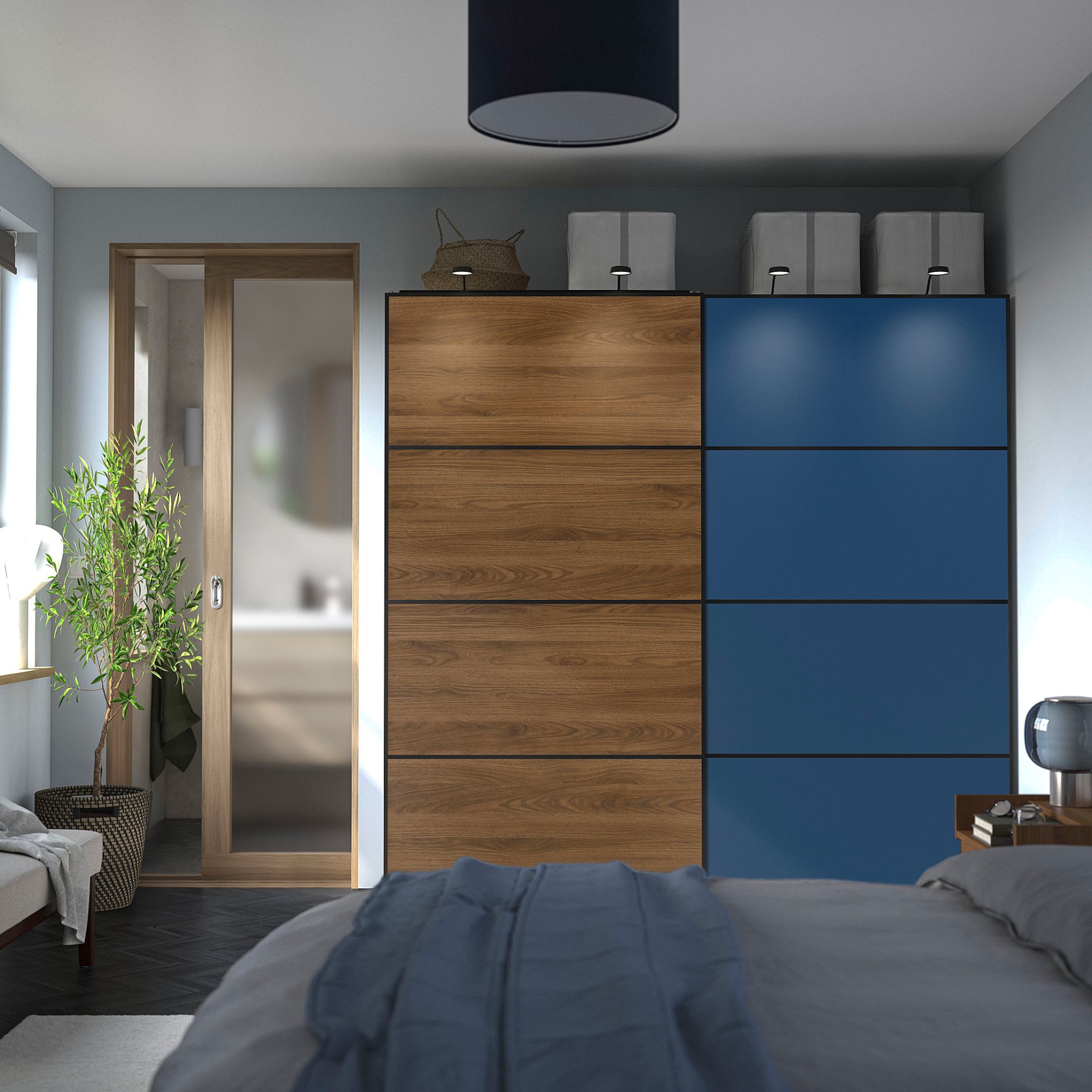 MEHAMN, 4 panels for sliding door frame, 100x201 cm, 806.057.60