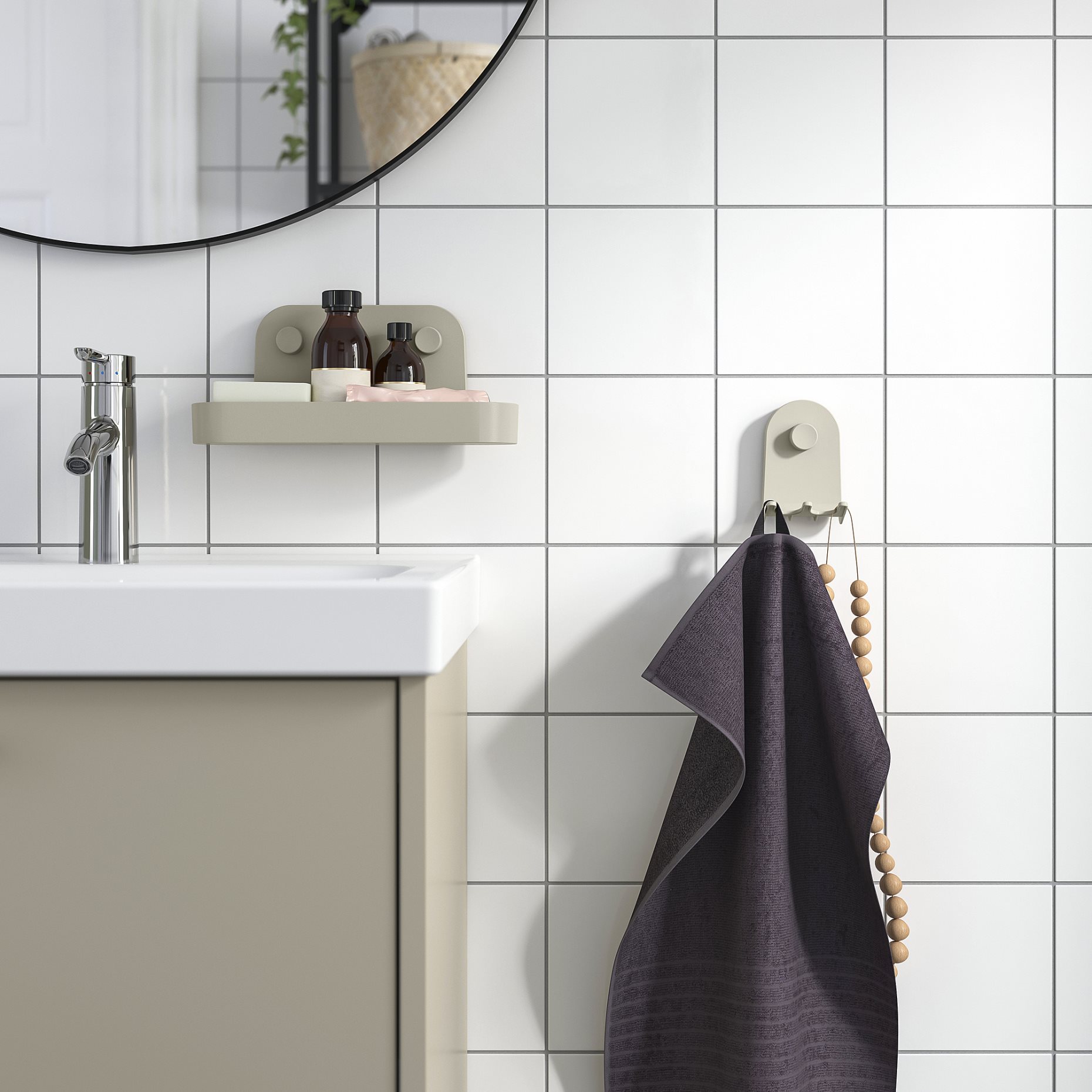 ÖBONÄS, triple hook with suction cup, 7x11 cm, 806.060.95