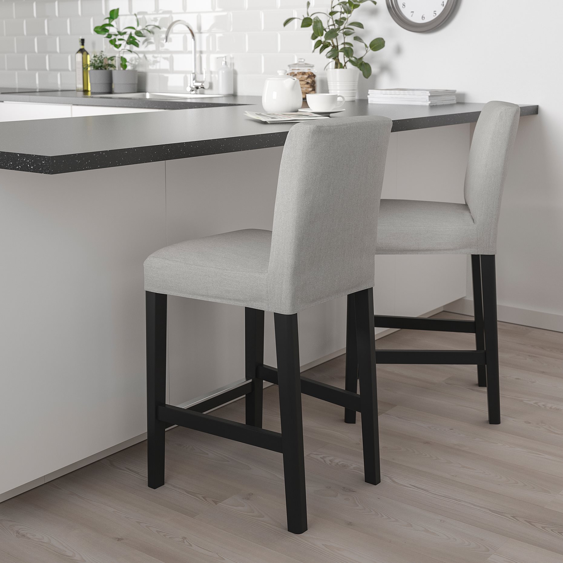 BERGMUND, bar stool with backrest, 62 cm, 893.881.73