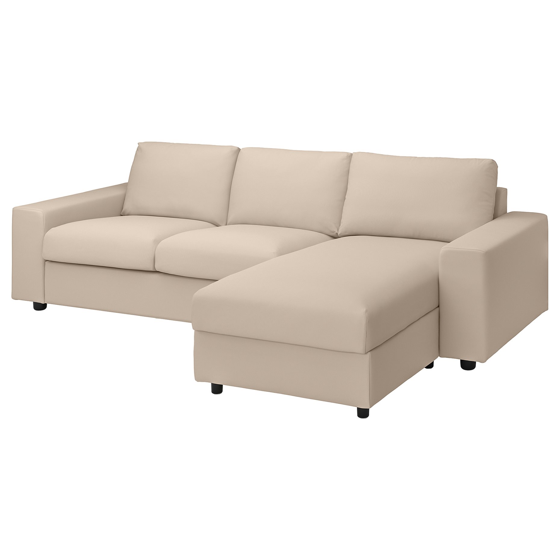 VIMLE, 3-seat sofa with chaise longue with wide armrests, 894.014.19