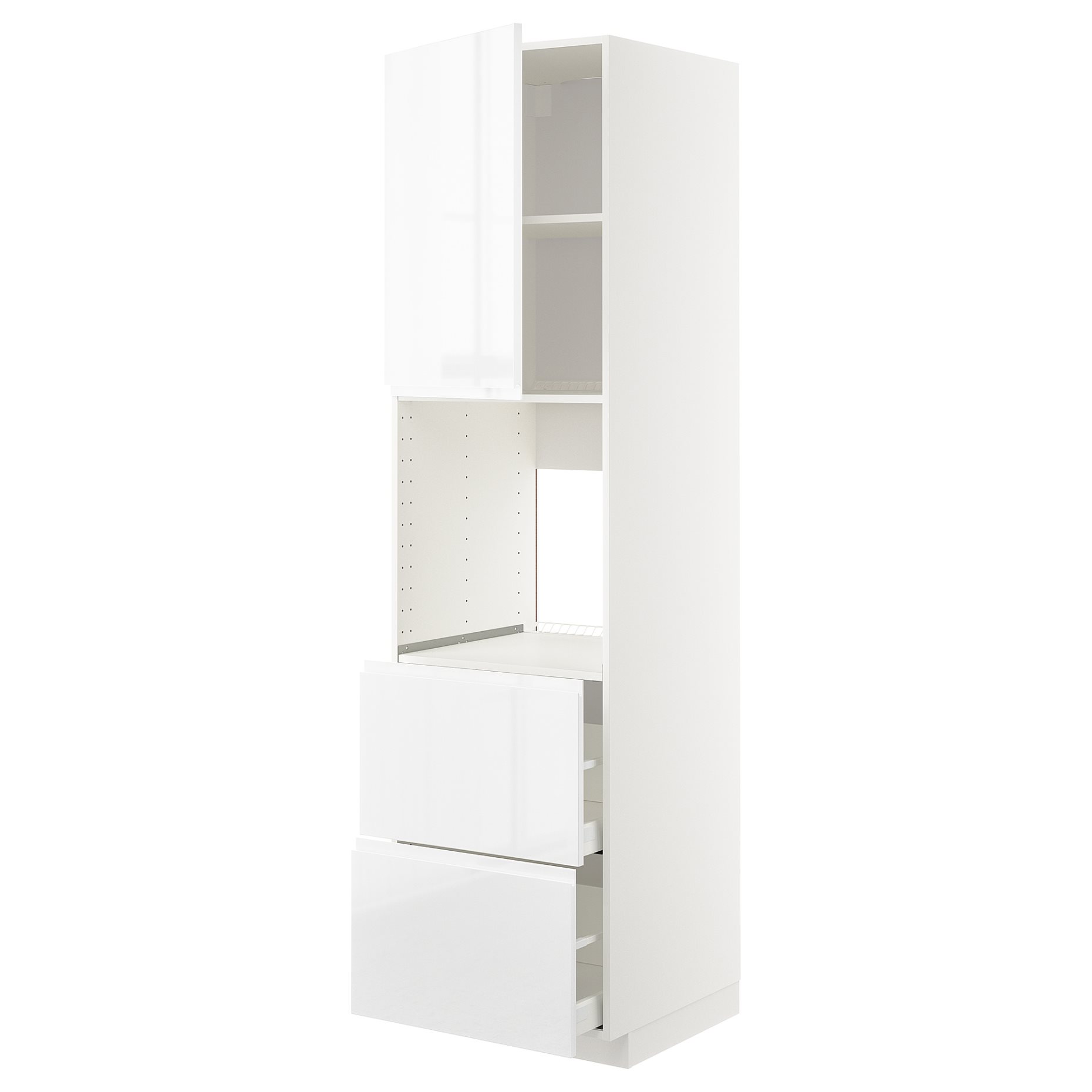 METOD, high cabinet for oven with door/2 fronts/2 high drawers, 60x60x220 cm, 894.562.04