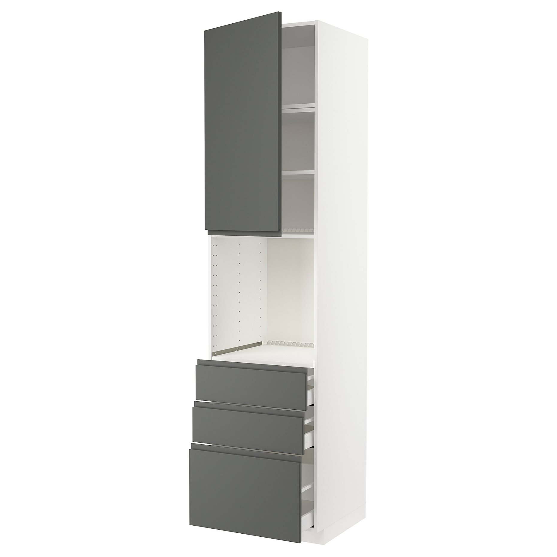 METOD, high cabinet for oven with door/3 drawers, 60x60x240 cm, 894.625.68