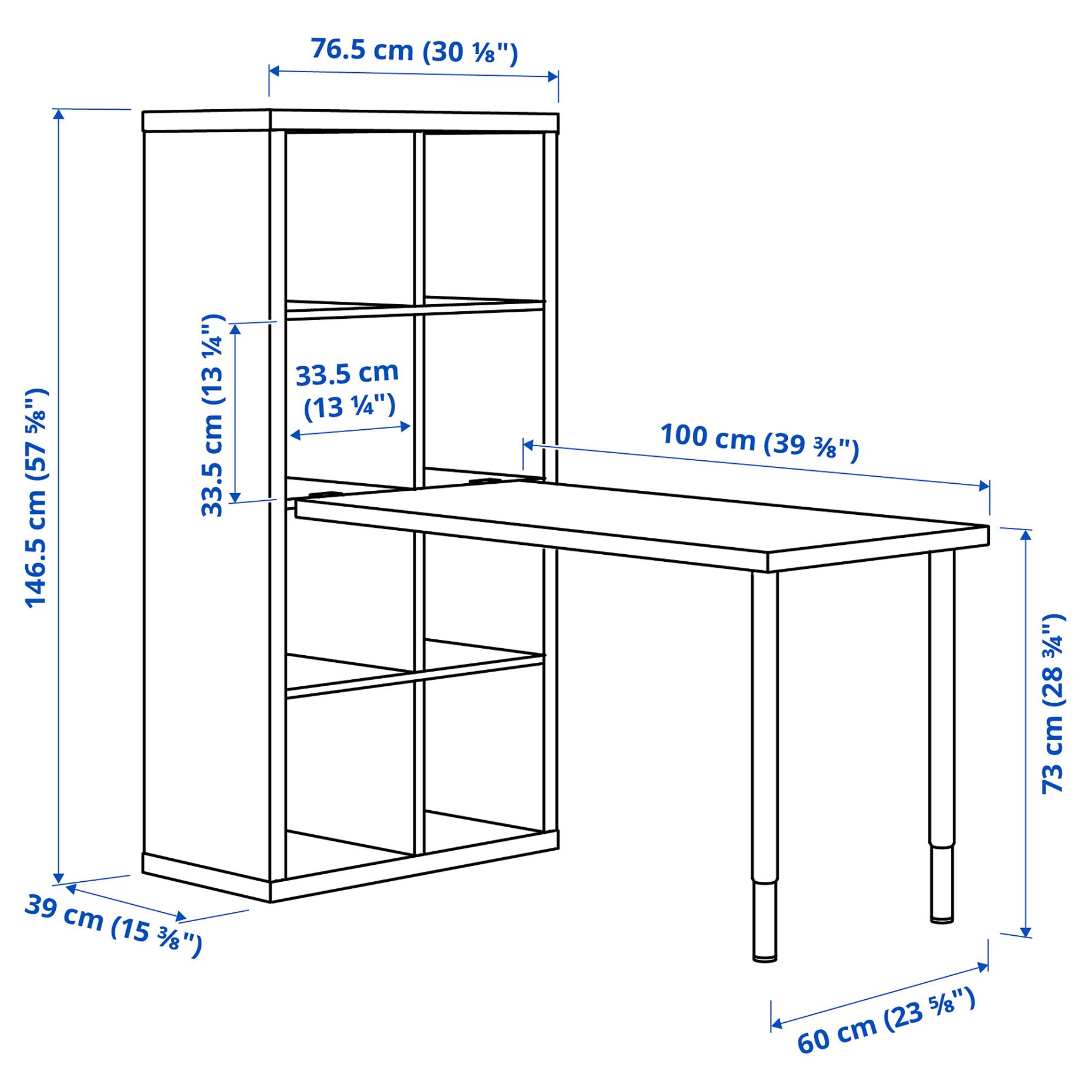 KALLAX/LINNMON, desk combination, 77x139x147 cm, 894.816.99