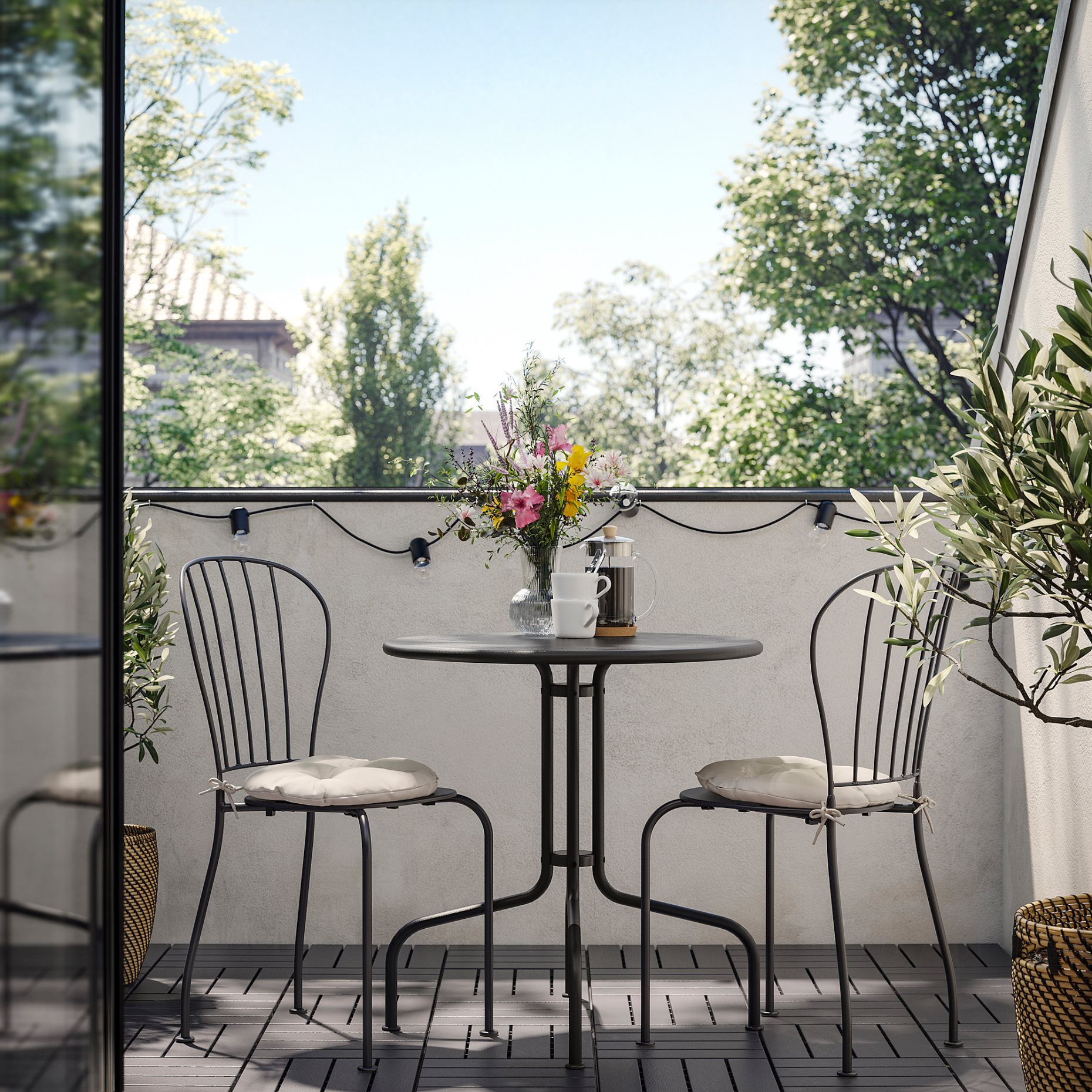 LÄCKÖ, table and 2 chairs/outdoor, 70 cm, 895.753.63