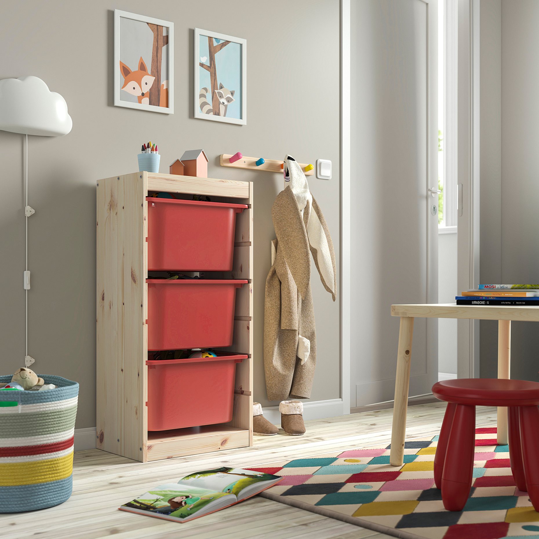 TROFAST, storage combination with boxes, 44x30x91 cm, 895.754.38