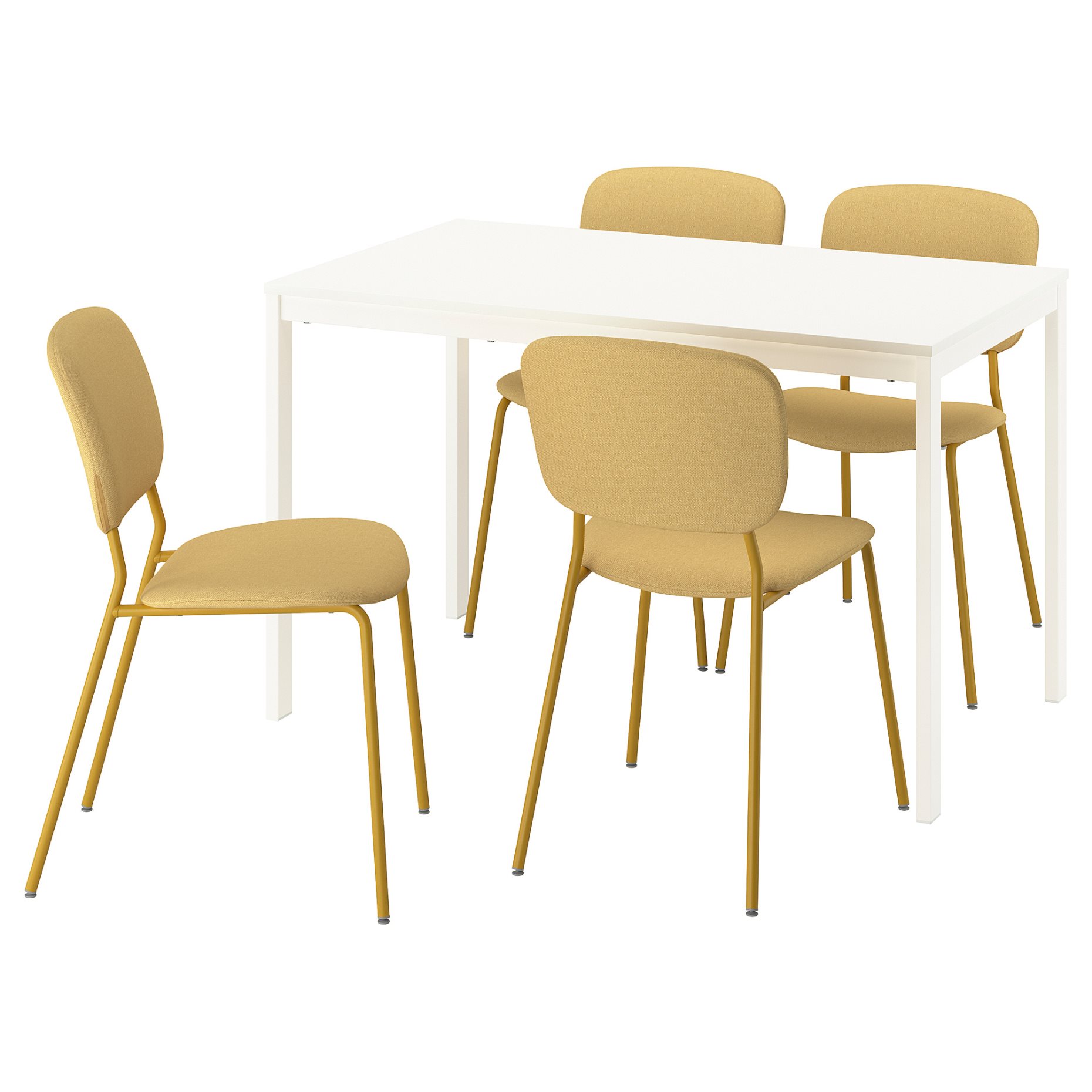 VIHALS, table and 4 chairs, 120/180x74 cm, 896.067.84