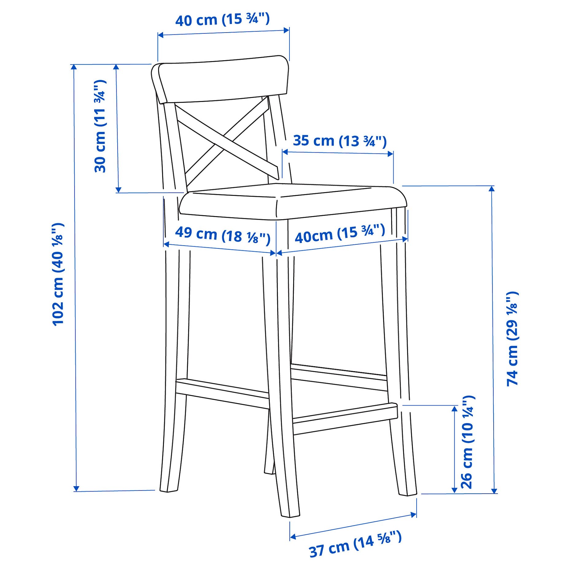 INGOLF, bar stool with backrest, 902.485.15