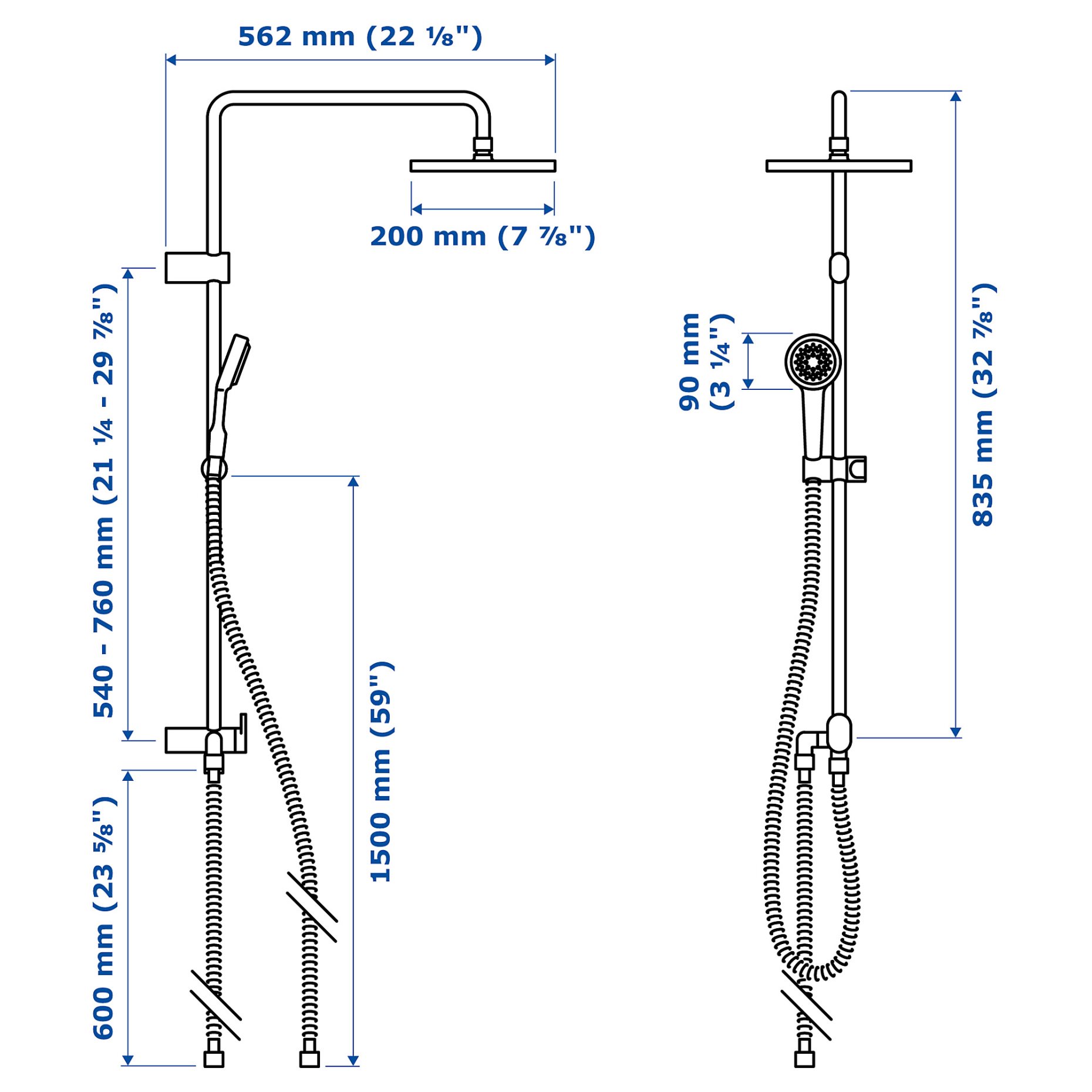 BROGRUND, head/handshower kit with diverter, 903.425.46