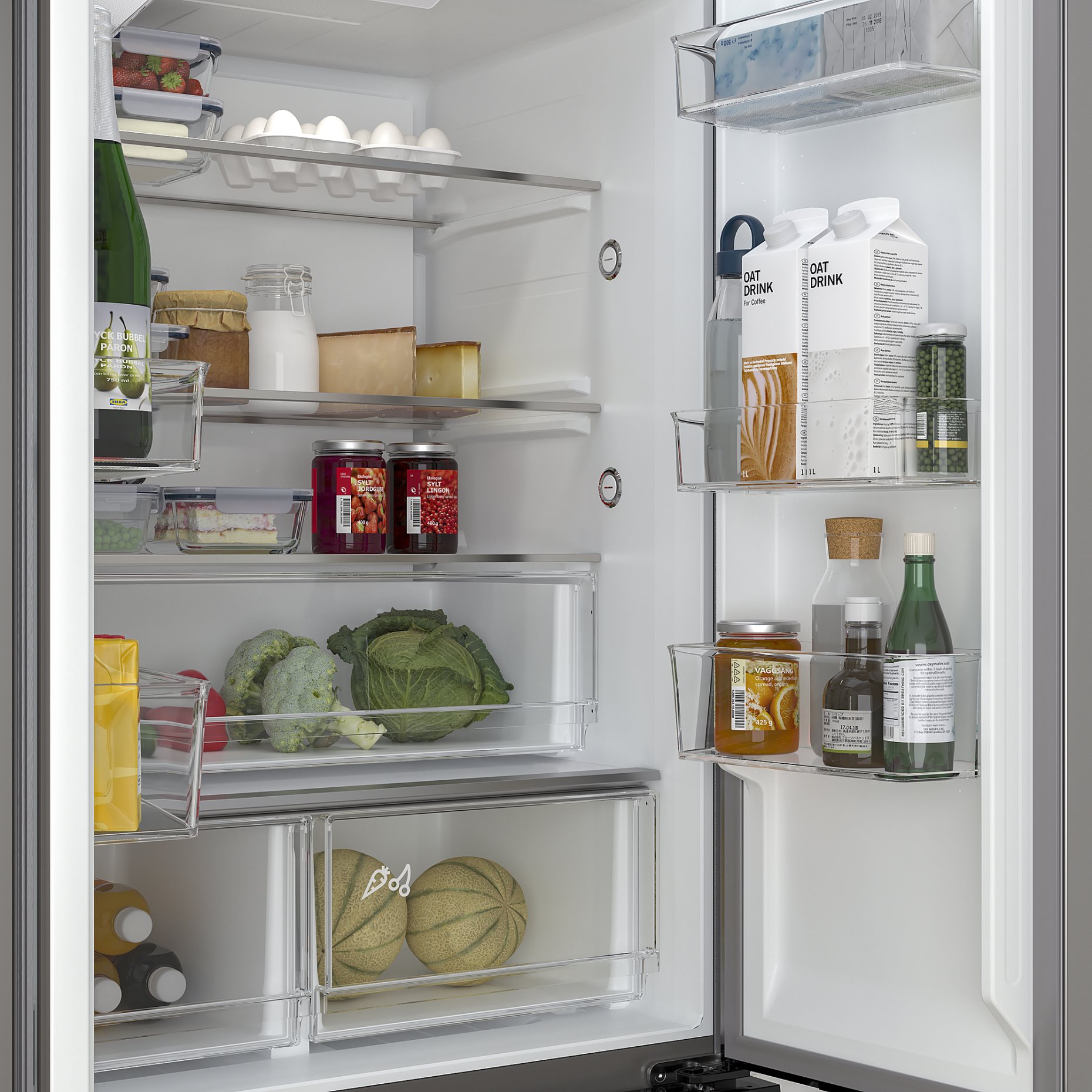 RIBBENÅS, french door fridge/freezer/IKEA 700 freestanding/347/169 l, 905.807.59