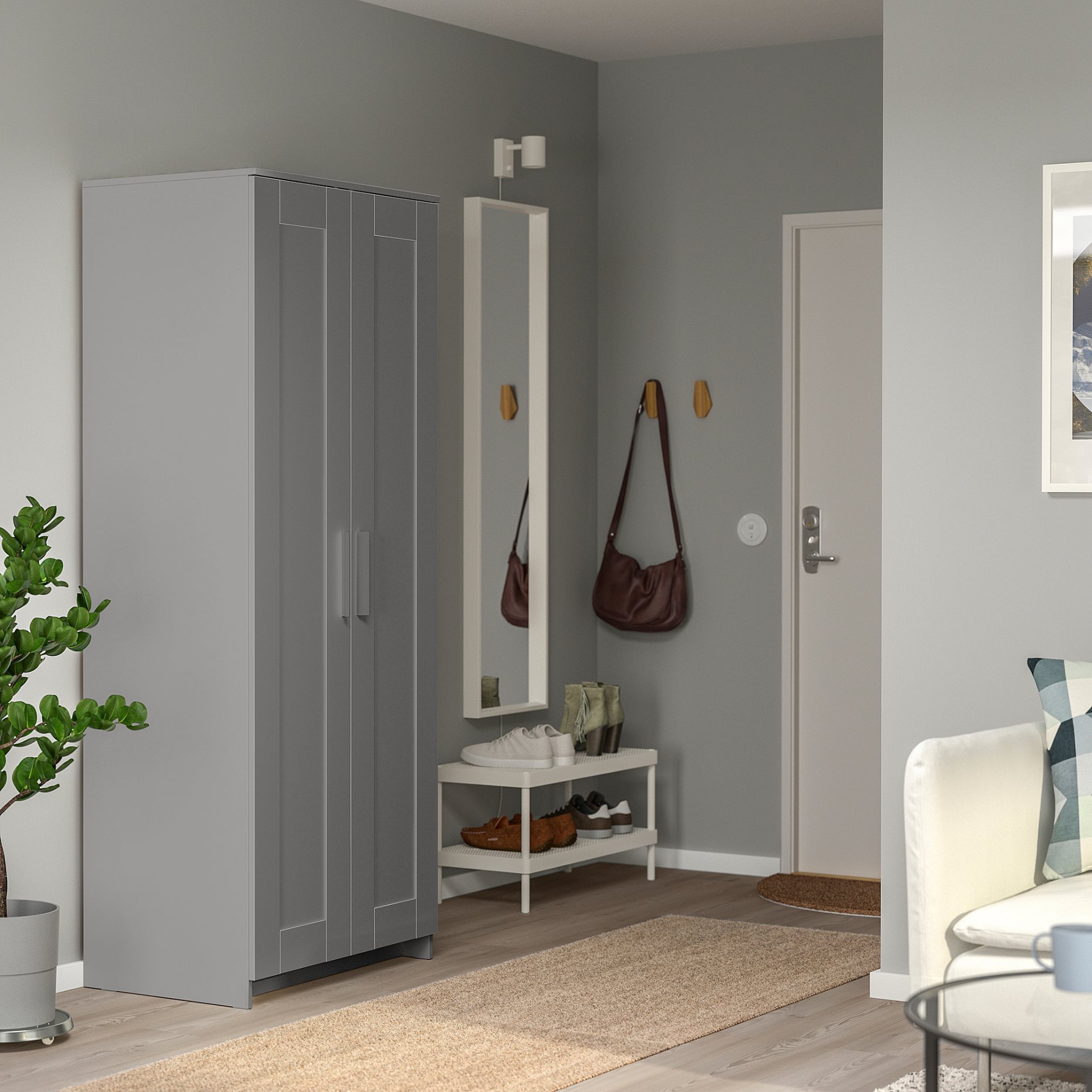 BRIMNES, wardrobe with 2 doors, 78x190 cm, 906.028.03