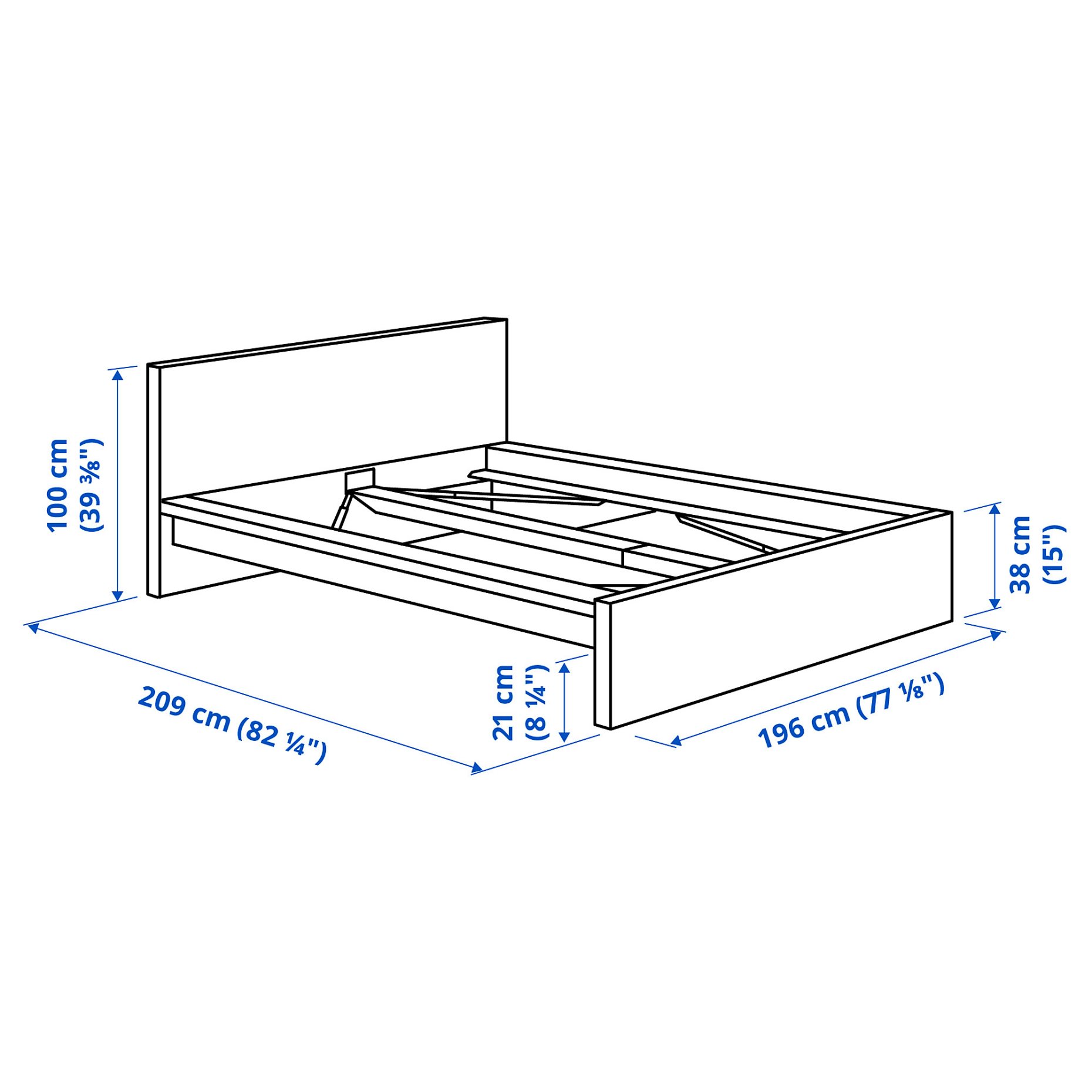 MALM, bed frame/high, 180X200 cm, 991.751.71