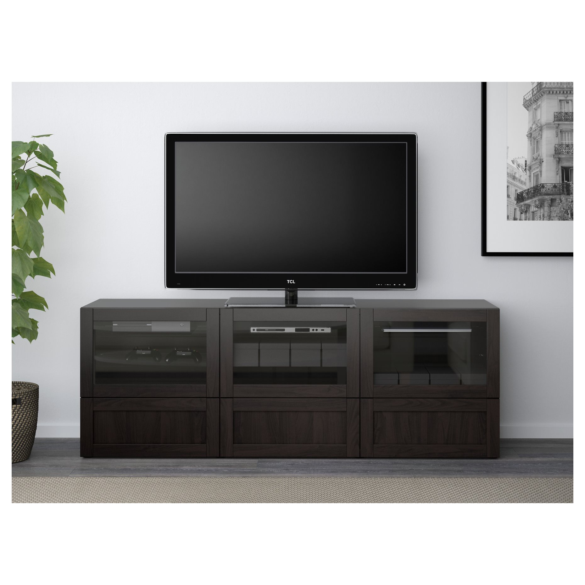 BESTÅ, έπιπλο TV με πόρτες και συρτάρια, 180x40x64 cm, 991.942.83