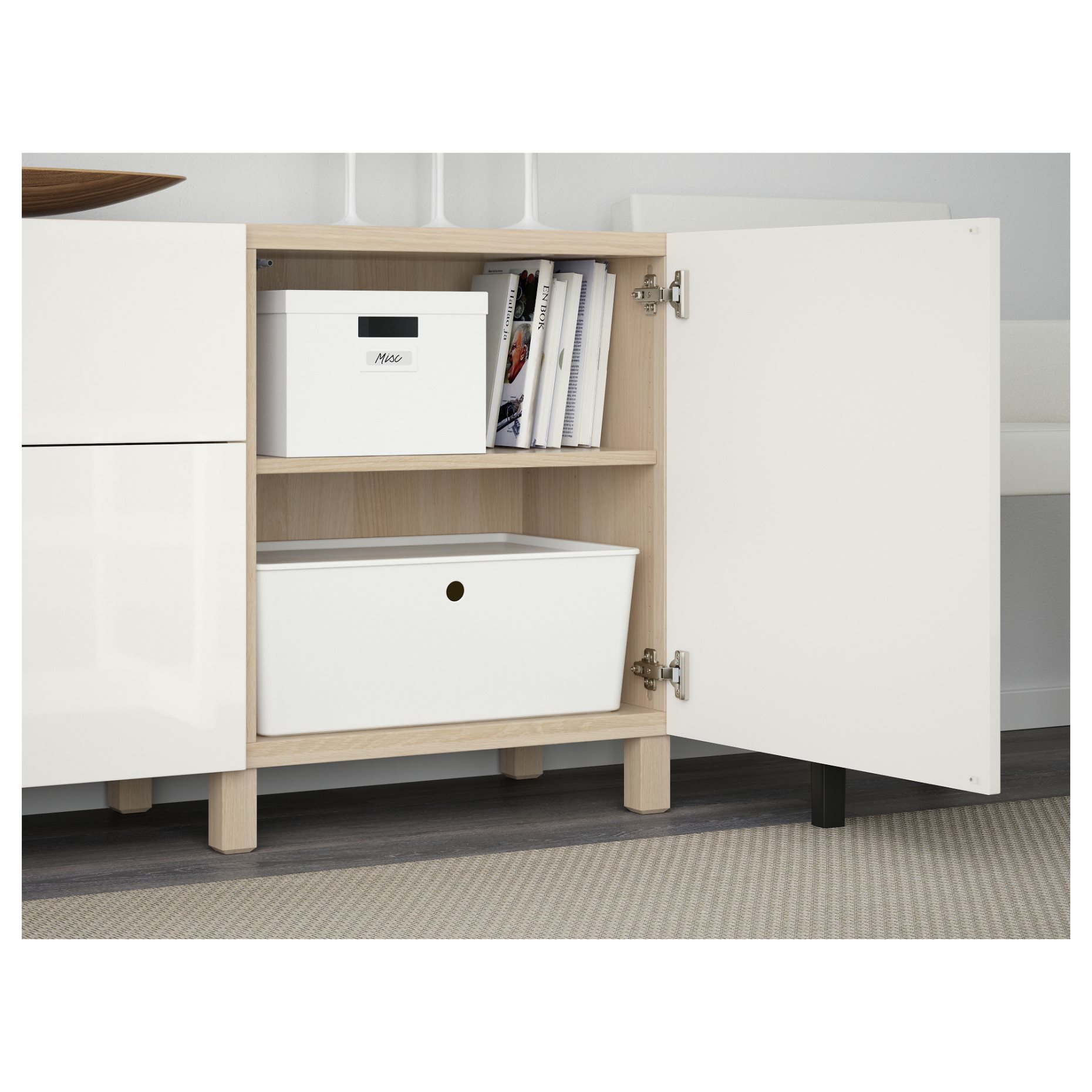 BESTÅ, storage combination with drawers soft-closing, 180x42x74 cm, 991.956.78