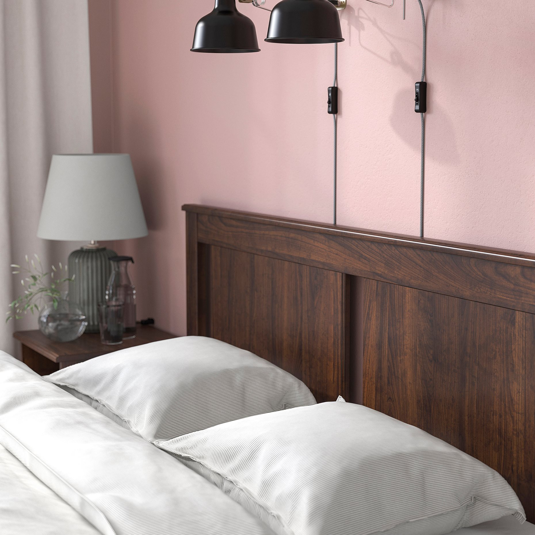 SONGESAND, bed frame with 4 storage boxes, 140X200 cm, 992.411.52