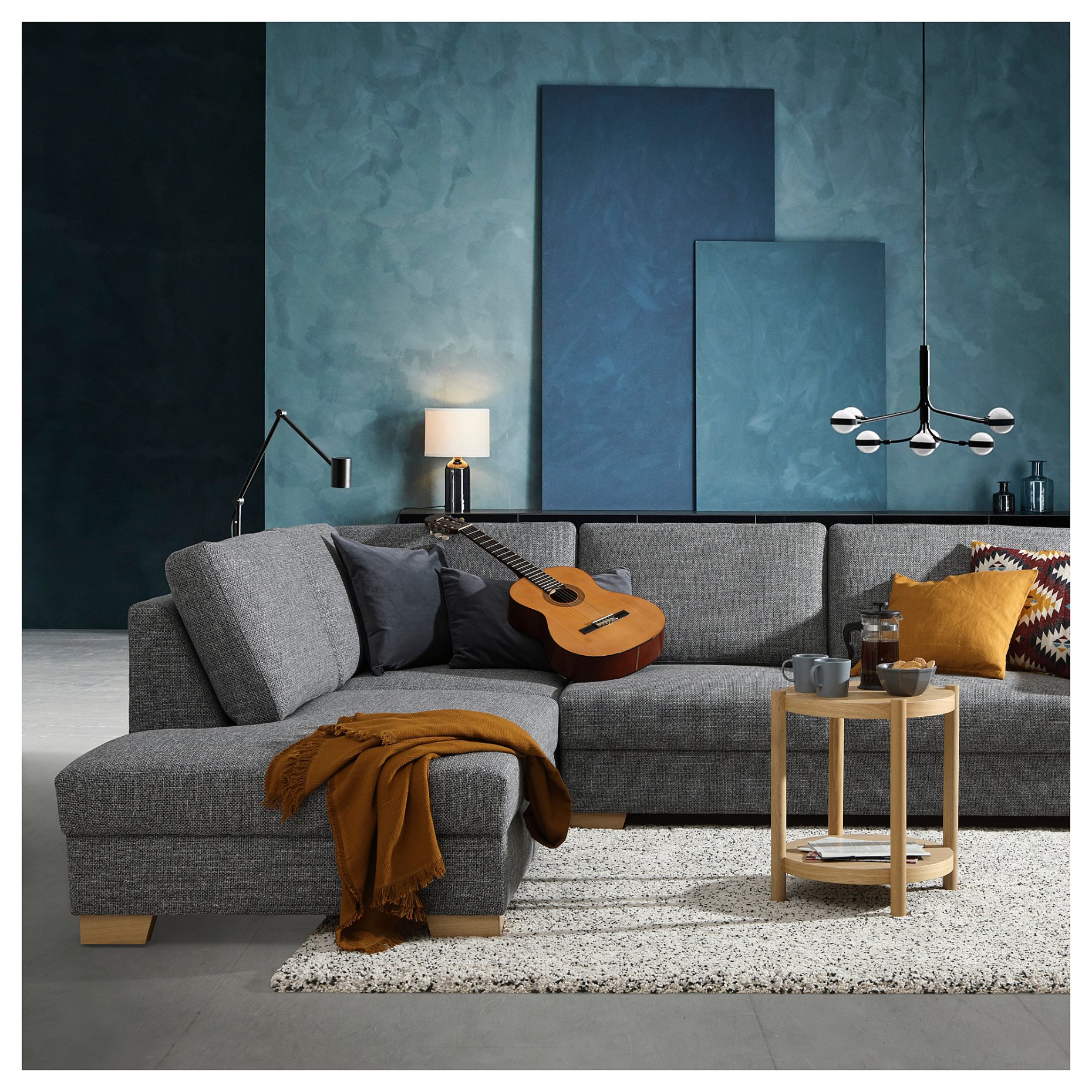SÖRVALLEN, U-shaped sofa 4-seat, 993.041.49