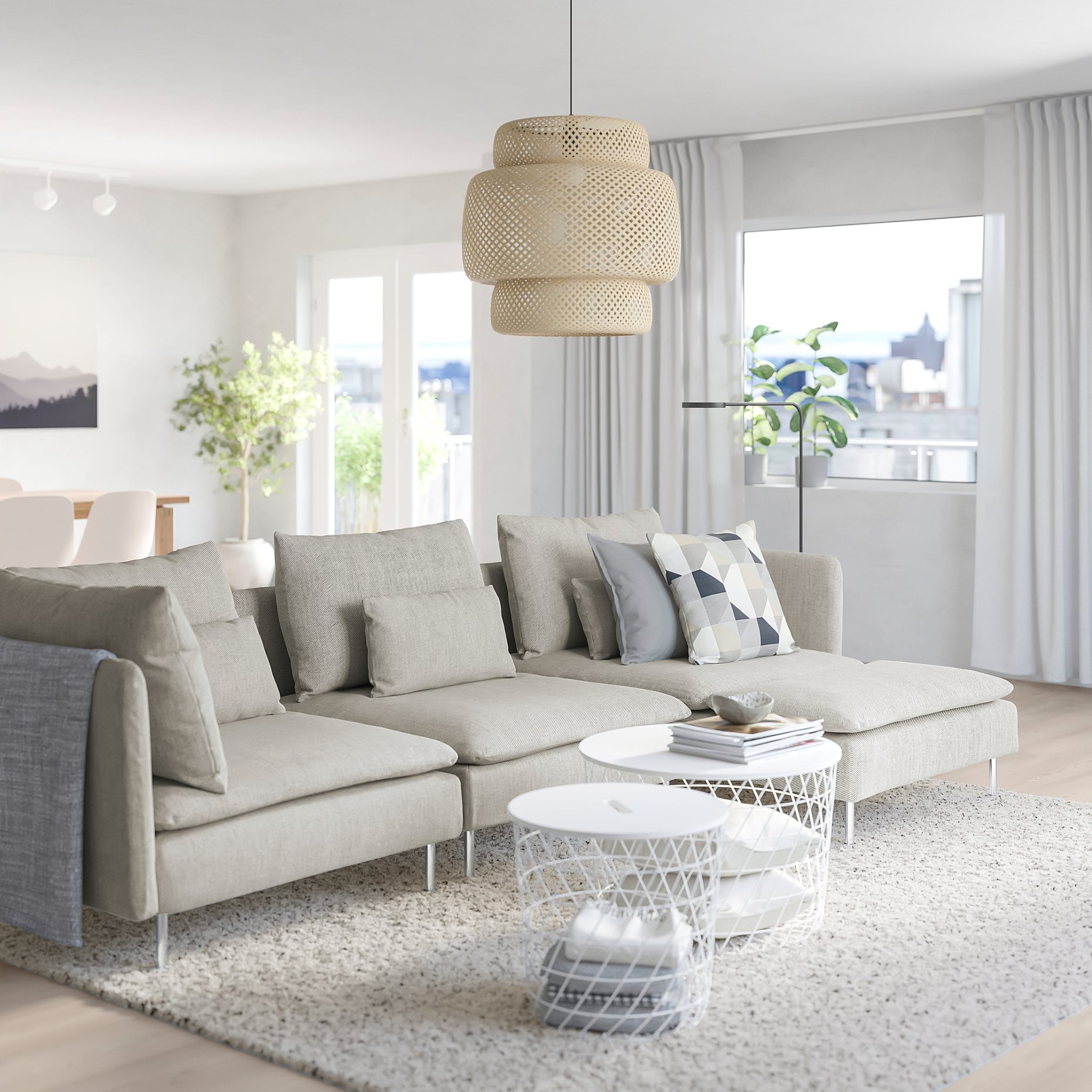 SÖDERHAMN, 4-seat sofa with chaise longue, 993.058.27