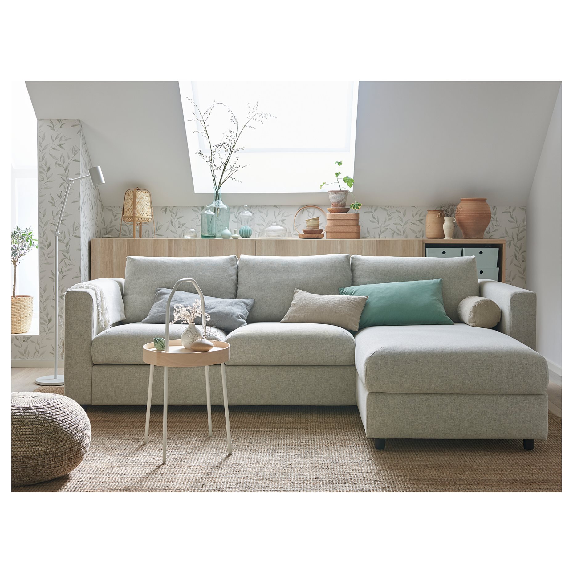 VIMLE, 3-seat sofa with chaise longue, 993.991.09