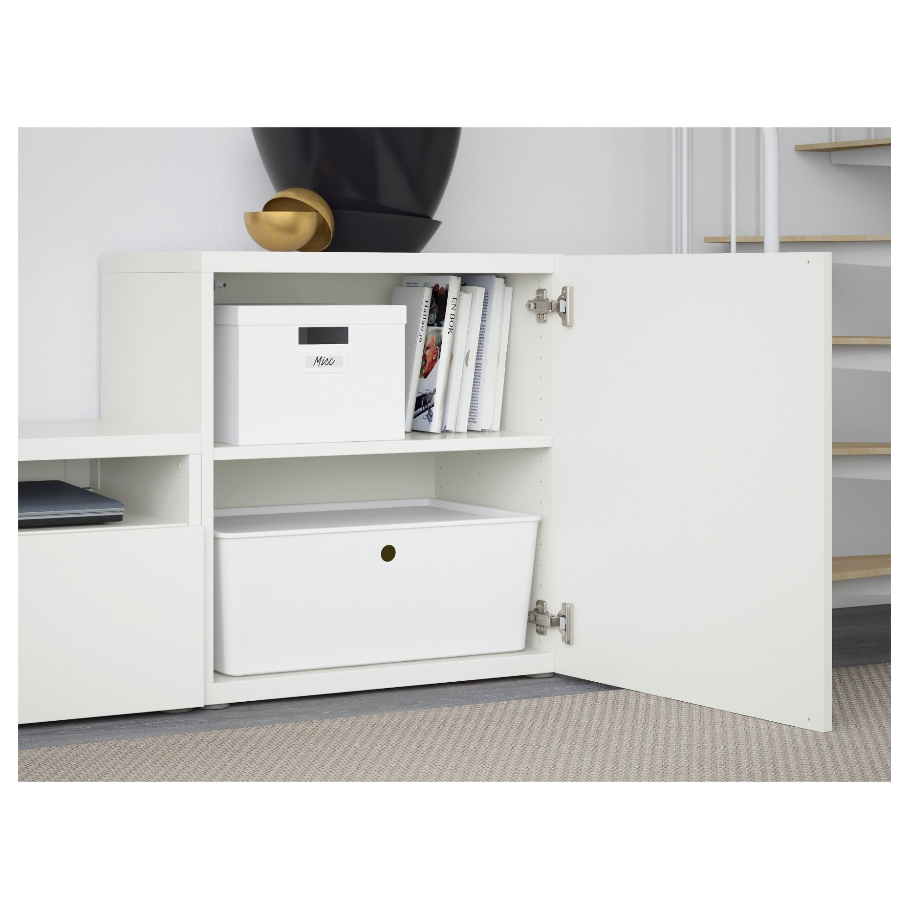 BESTÅ, TV storage combination/glass doors/drawers soft closing, 300x42x211 cm, 994.068.31