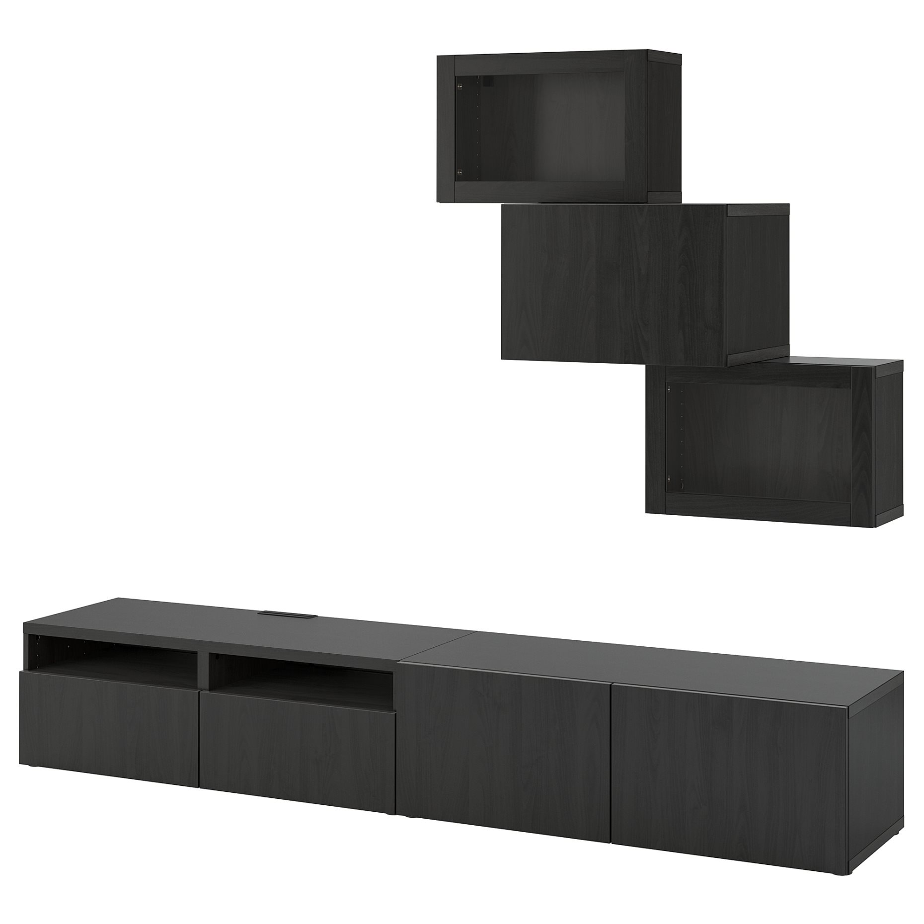 BESTÅ, TV storage combination/glass doors/drawers soft closing, 240x42x190 cm, 994.113.14