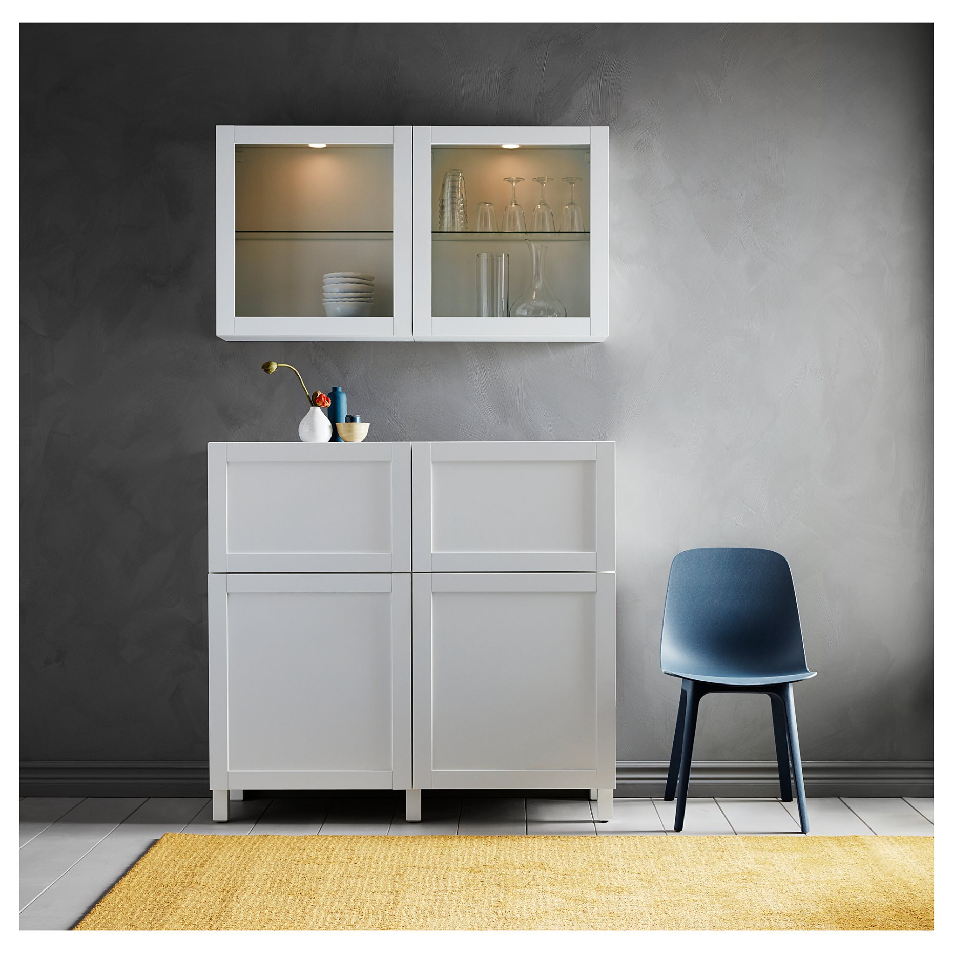BESTÅ, storage combination with doors/drawers soft closing, 120x42x213 cm, 994.124.98