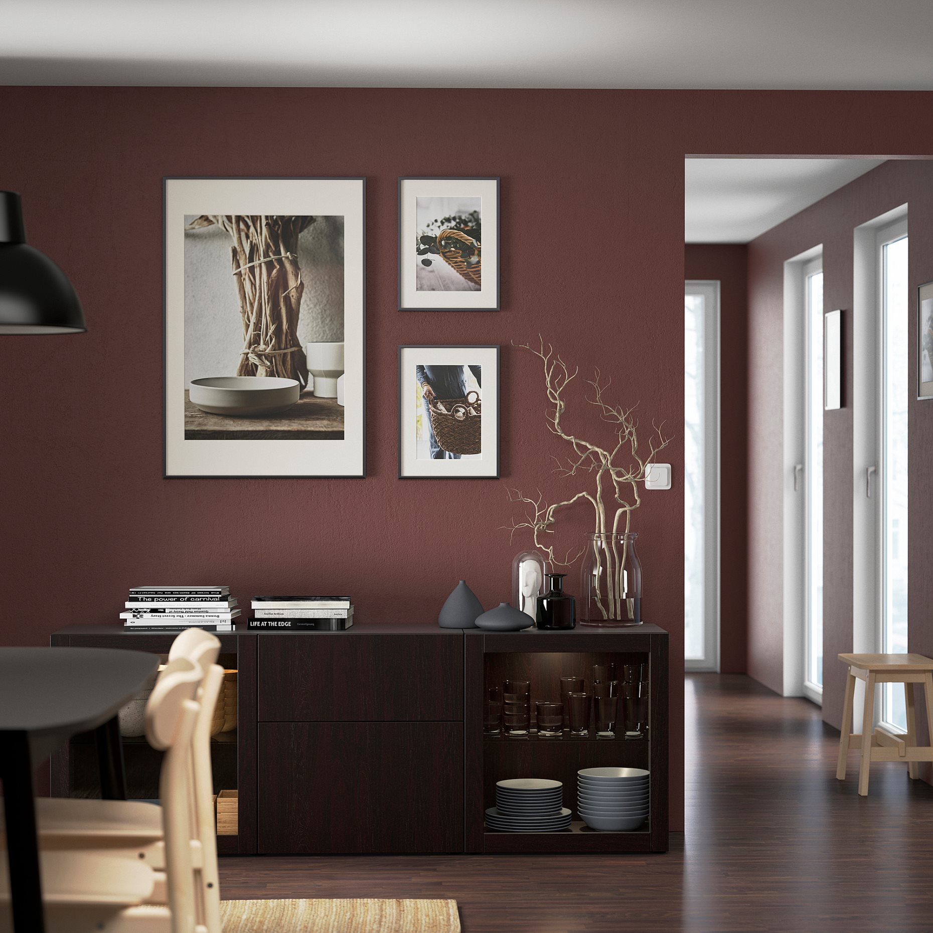 BESTÅ, σύνθεση αποθήκευσης με συρτάρια ανοίγματος με πίεση, 180x42x65 cm, 994.126.48