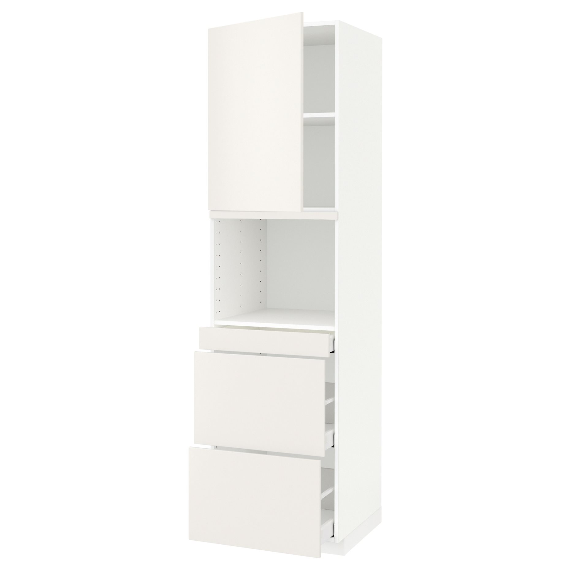 METOD, high cabinet for microwave combi with door/3 drawers, 60x60x220 cm, 994.569.77