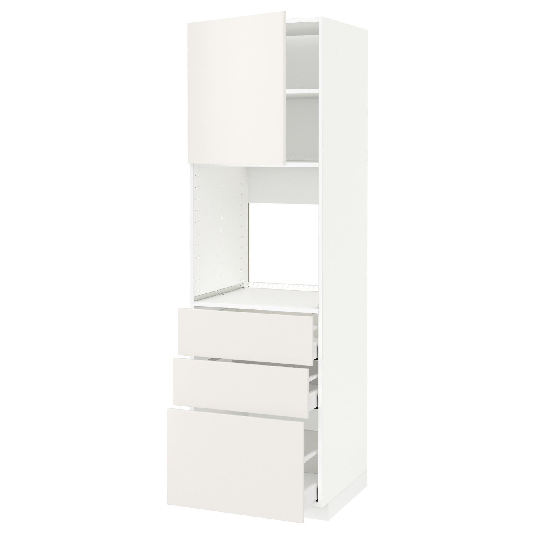 METOD, high cabinet for oven with door/3 drawers, 60x60x200 cm, 994.616.53