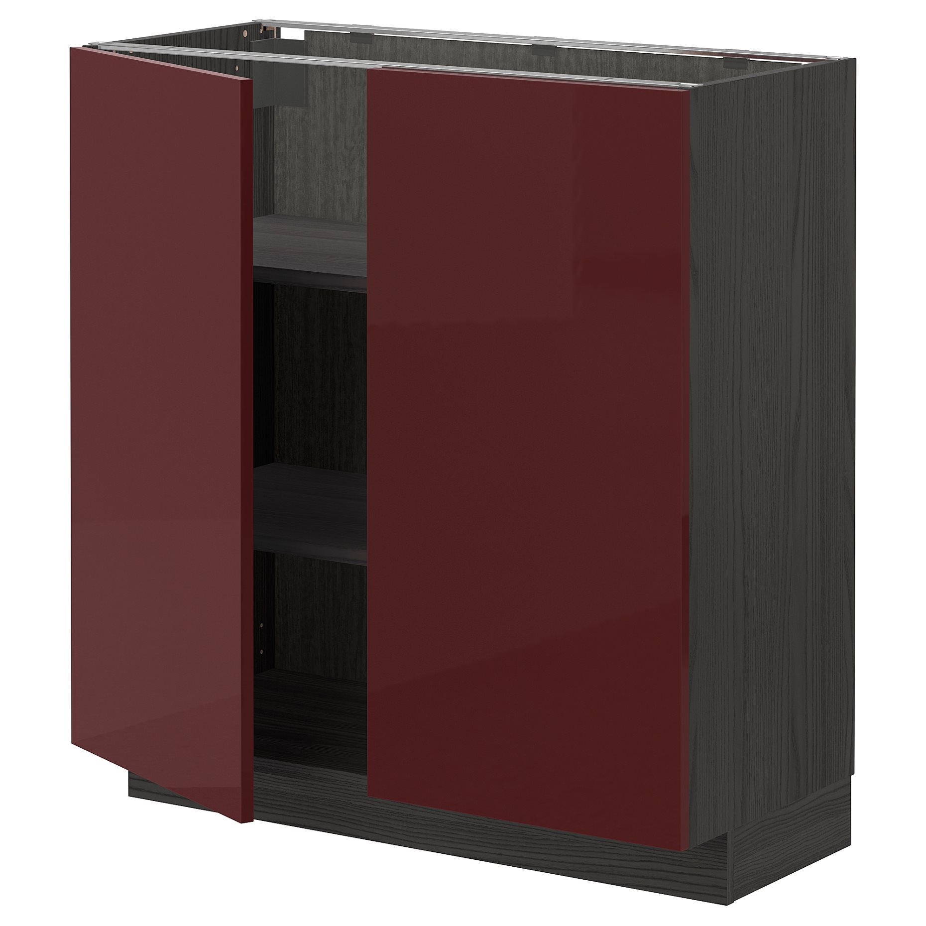 METOD, base cabinet with shelves/2 doors, 80x37 cm, 994.622.71