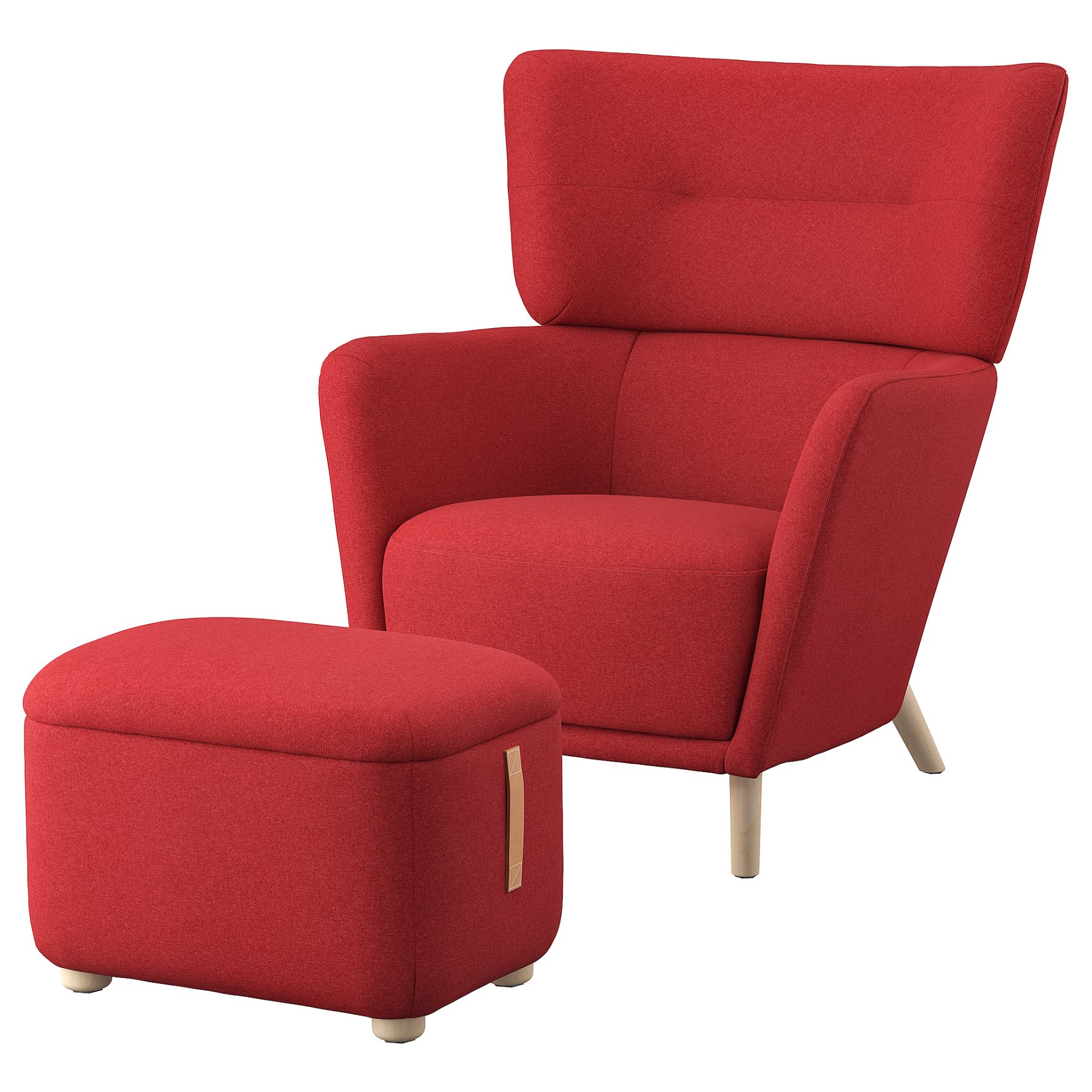 OSKARSHAMN, wing chair with footstool, 994.853.38