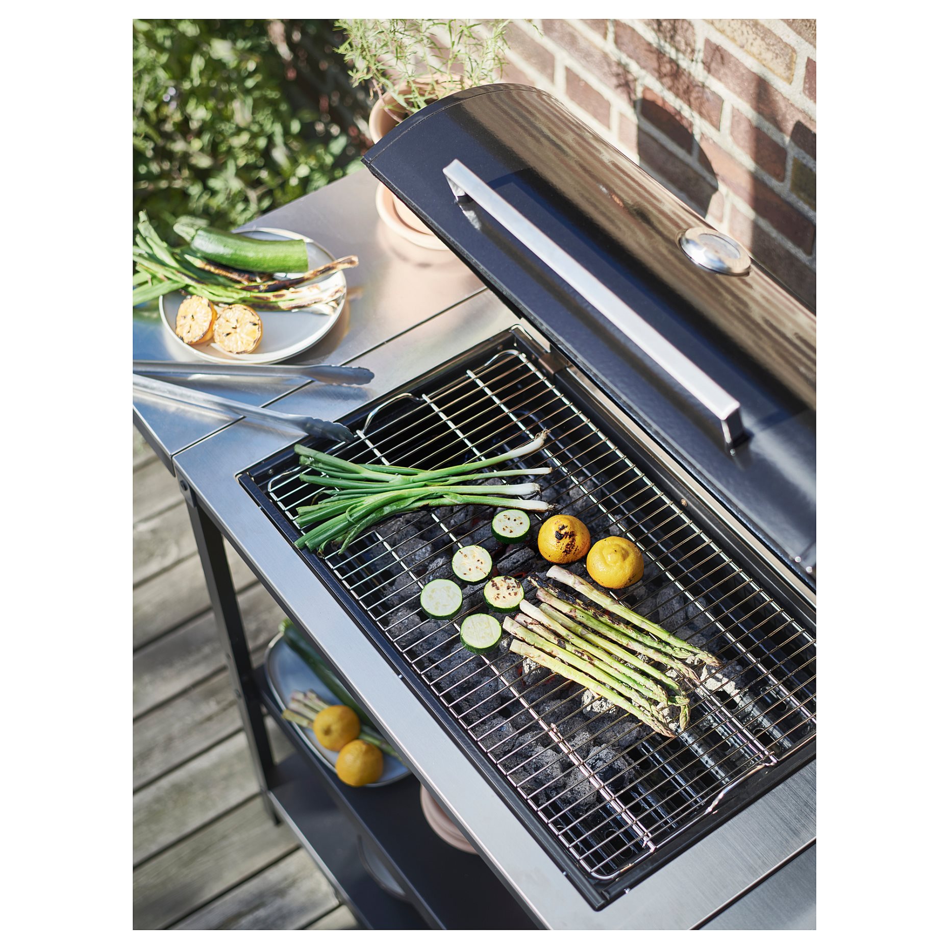 GRILLSKÄR, ψησταριά κάρβουνου με 2 βοηθητικά τραπέζια/εξωτερικού χώρου, 99/123/147x61 cm, 994.952.24