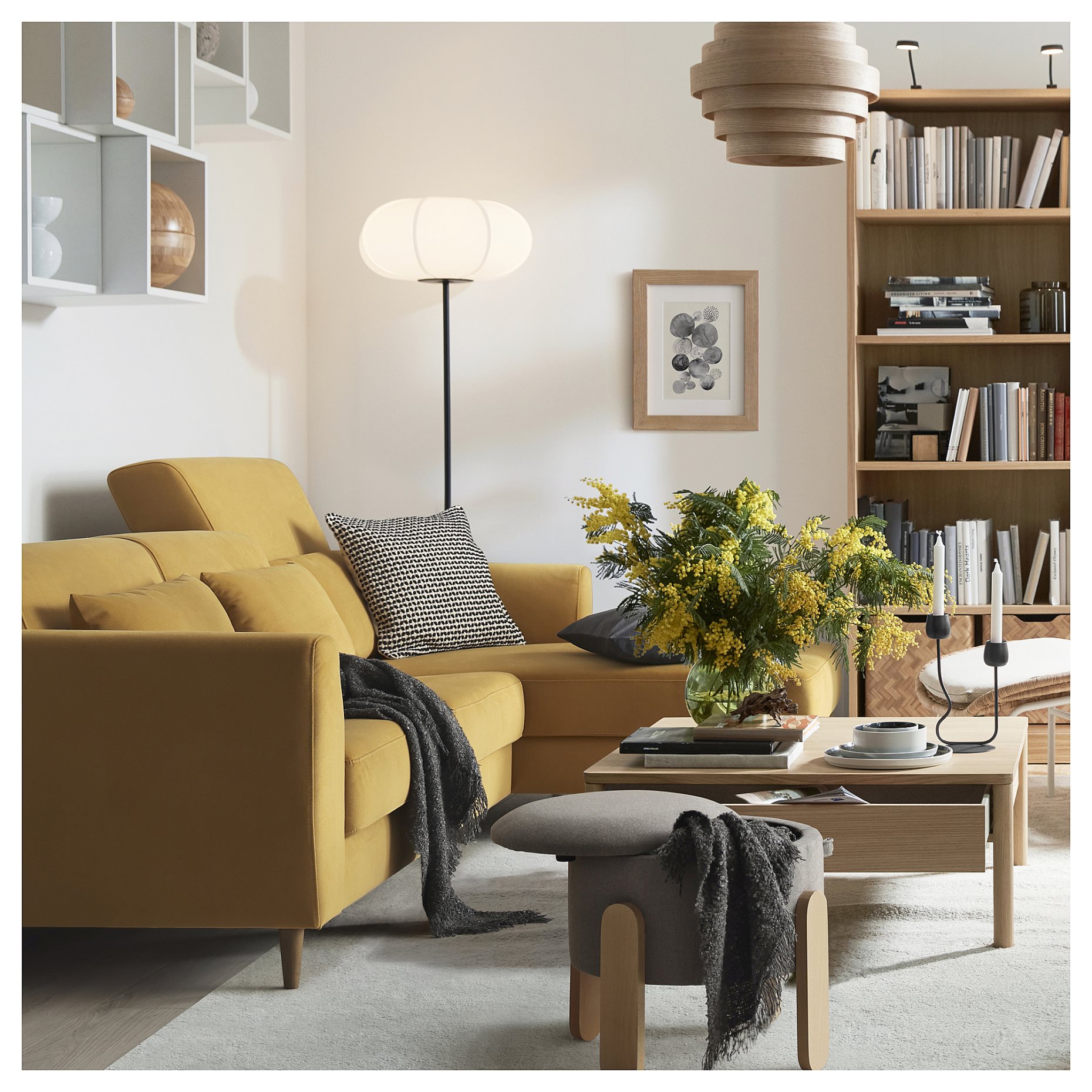 SLATORP, 3-seat sofa with chaise longue, 995.775.78