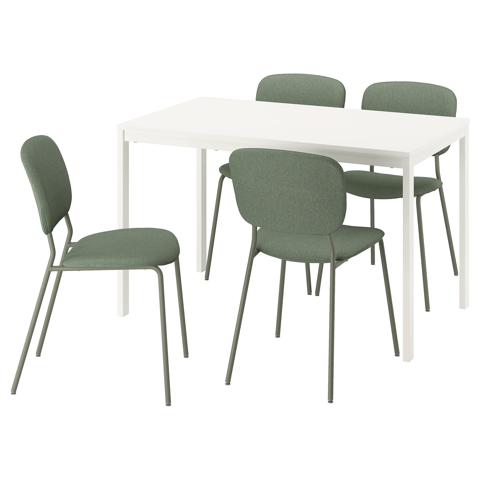 VIHALS, table and 4 chairs, 120/180x74 cm, 995.899.58