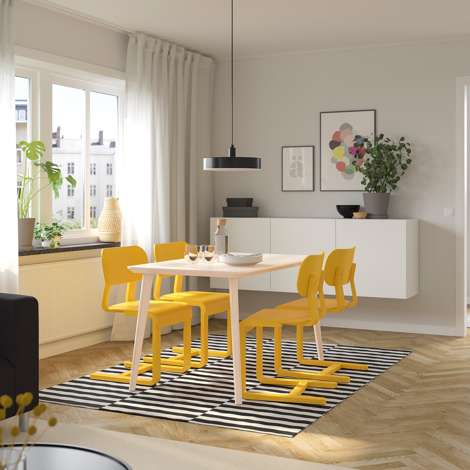 LISABO/LYCKAN, table and 4 chairs, 140x78 cm, 995.902.64