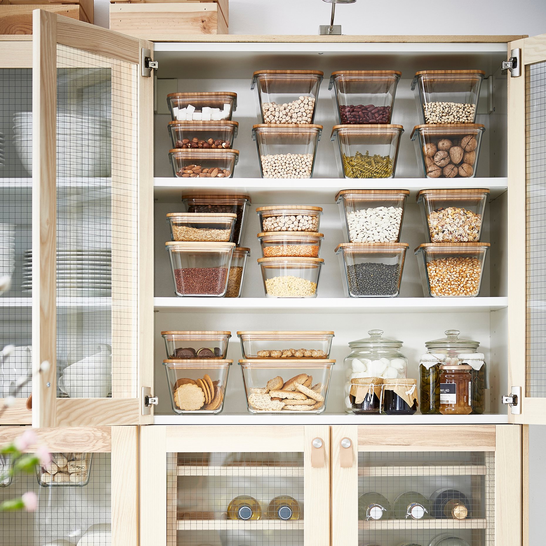 IKEA 365+, δοχείο αποθήκευσης τροφίμων τετράγωνο/γυαλί, 600 ml, 003.592.06