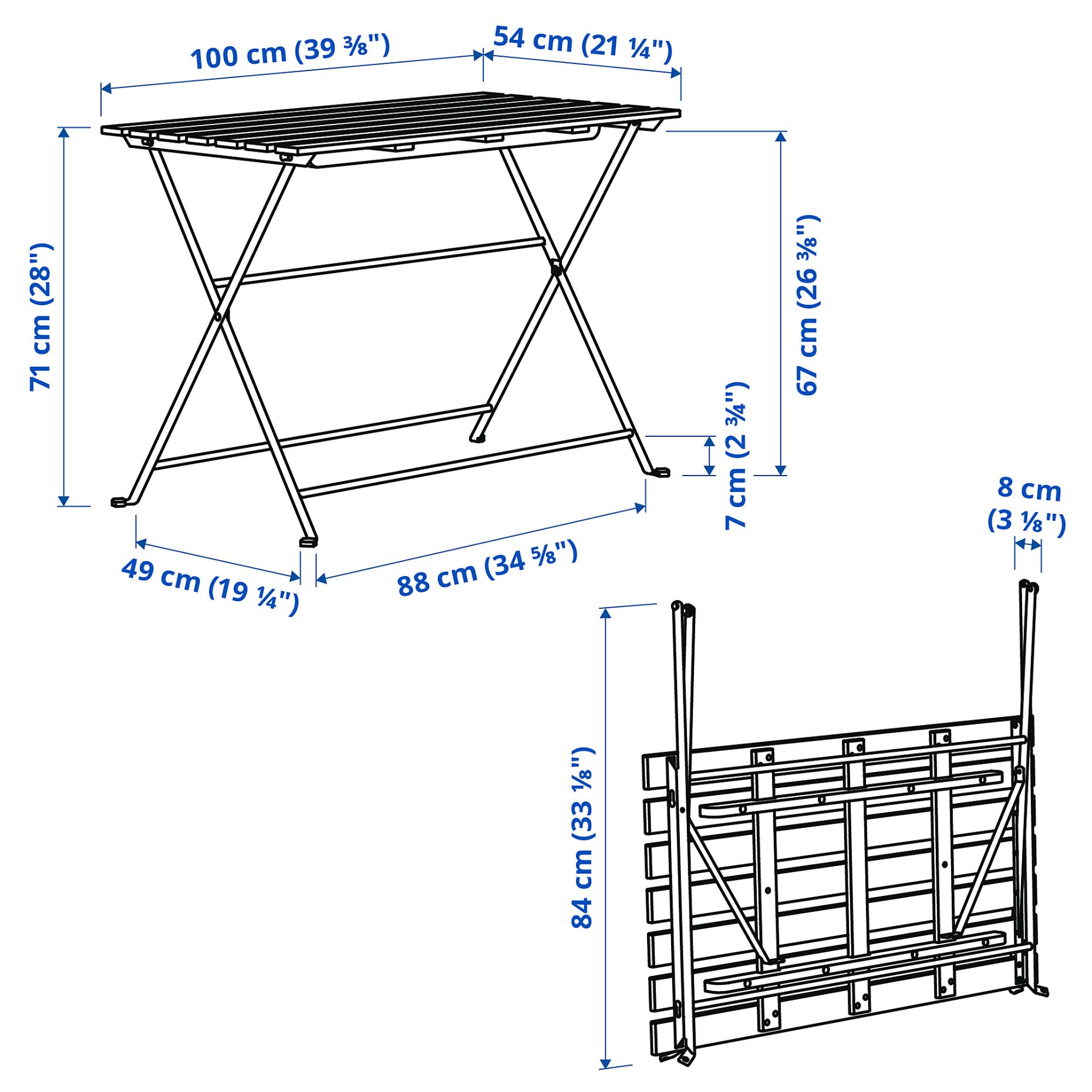 TÄRNÖ, table outdoor, 100x54 cm, 004.690.21