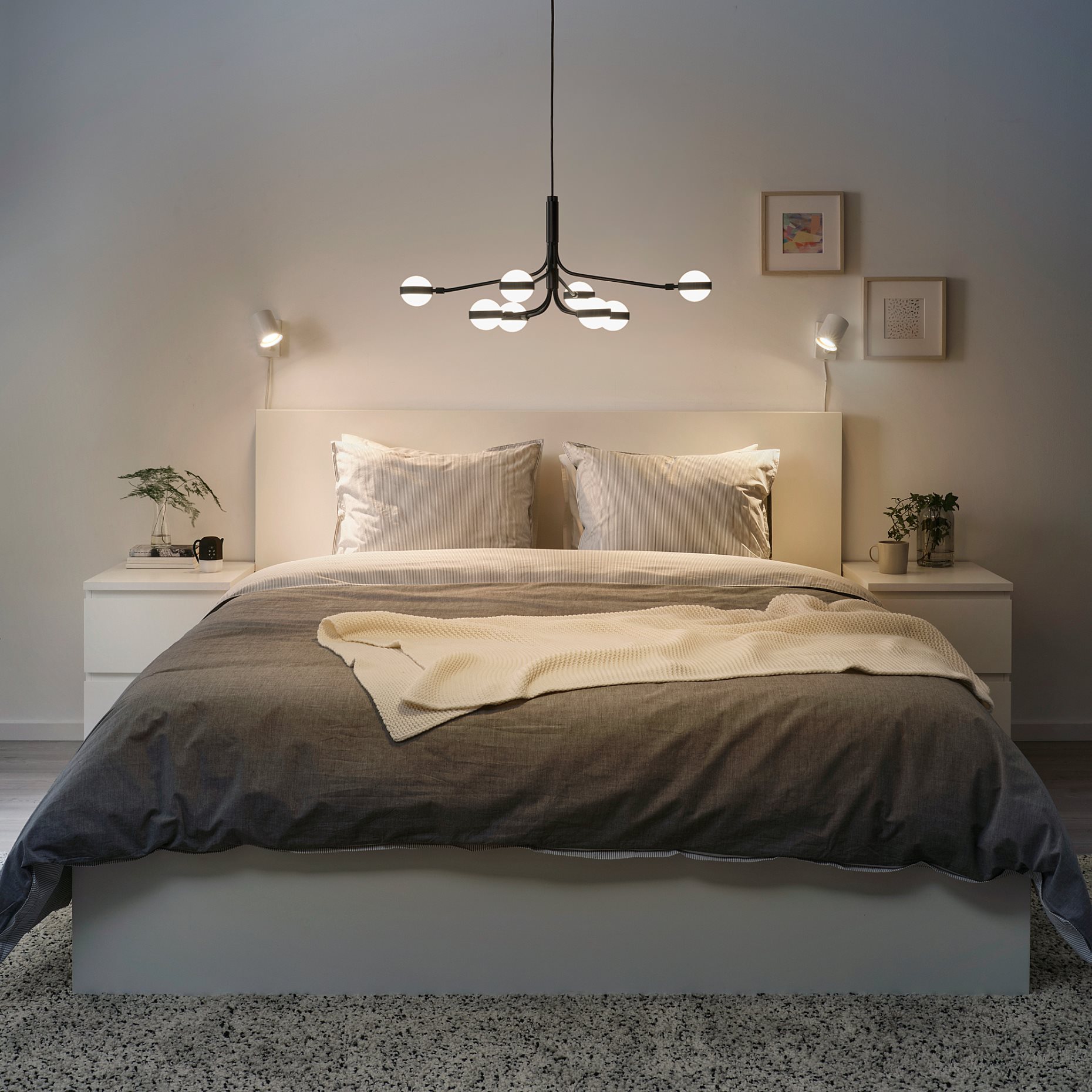 STORSLINGA, chandelier with built-in LED light source, 8-armed, 004.876.09