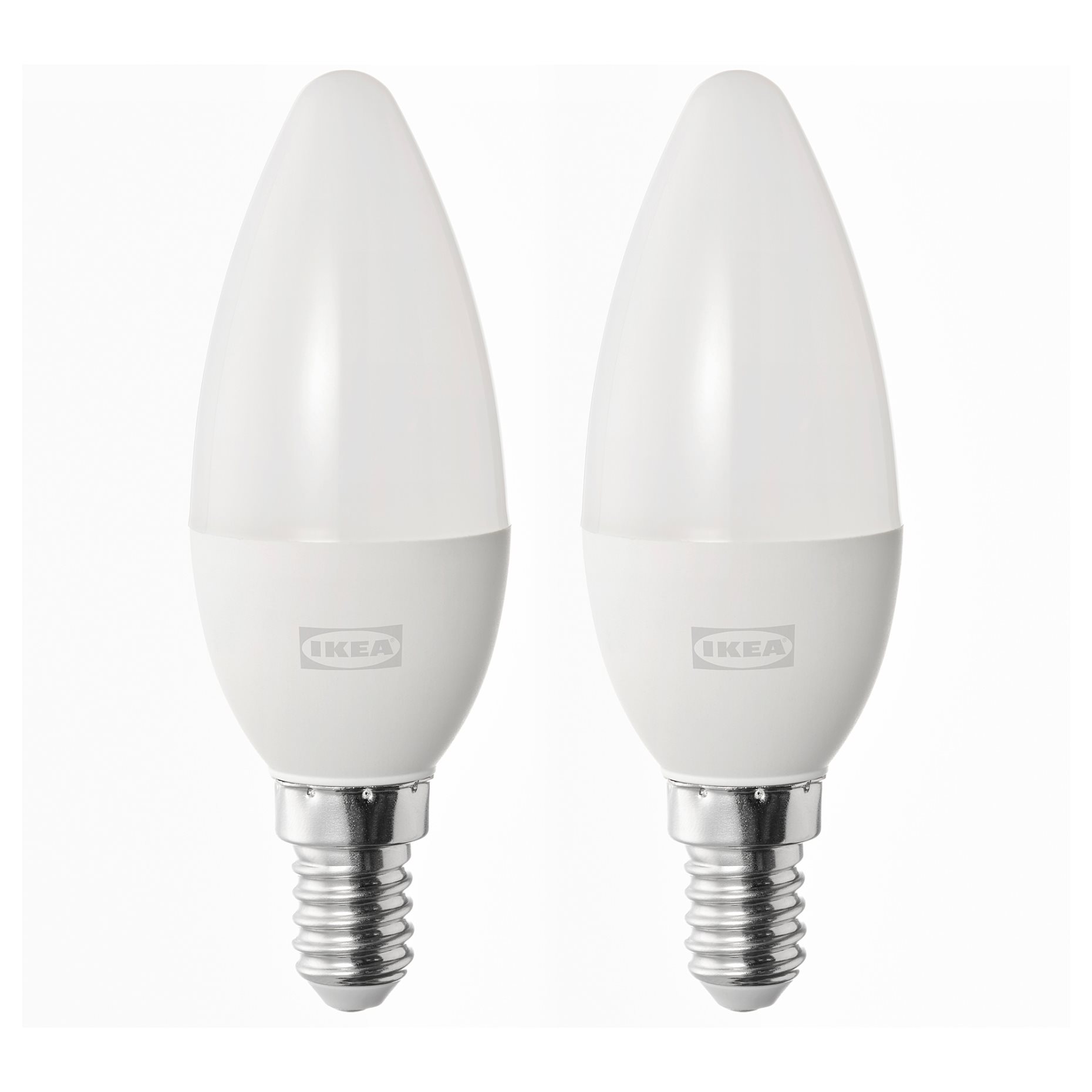 SOLHETTA, LED bulb E14 470 lumen/chandelier, 2 pack, 004.987.35