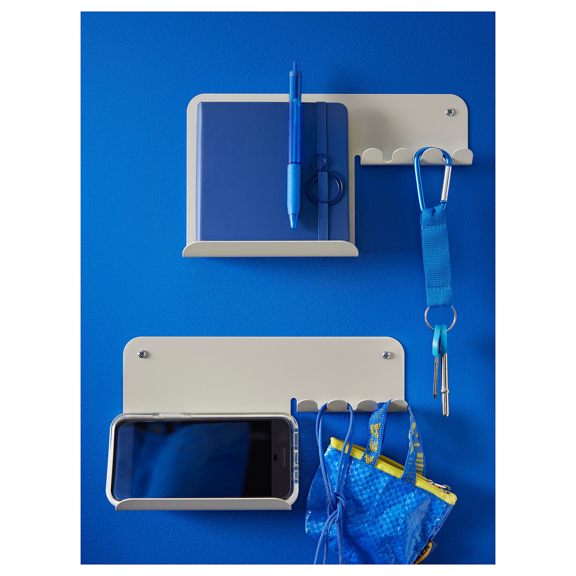 HAVREKROSS, wall organiser with hooks, 23x13 cm, 005.694.12