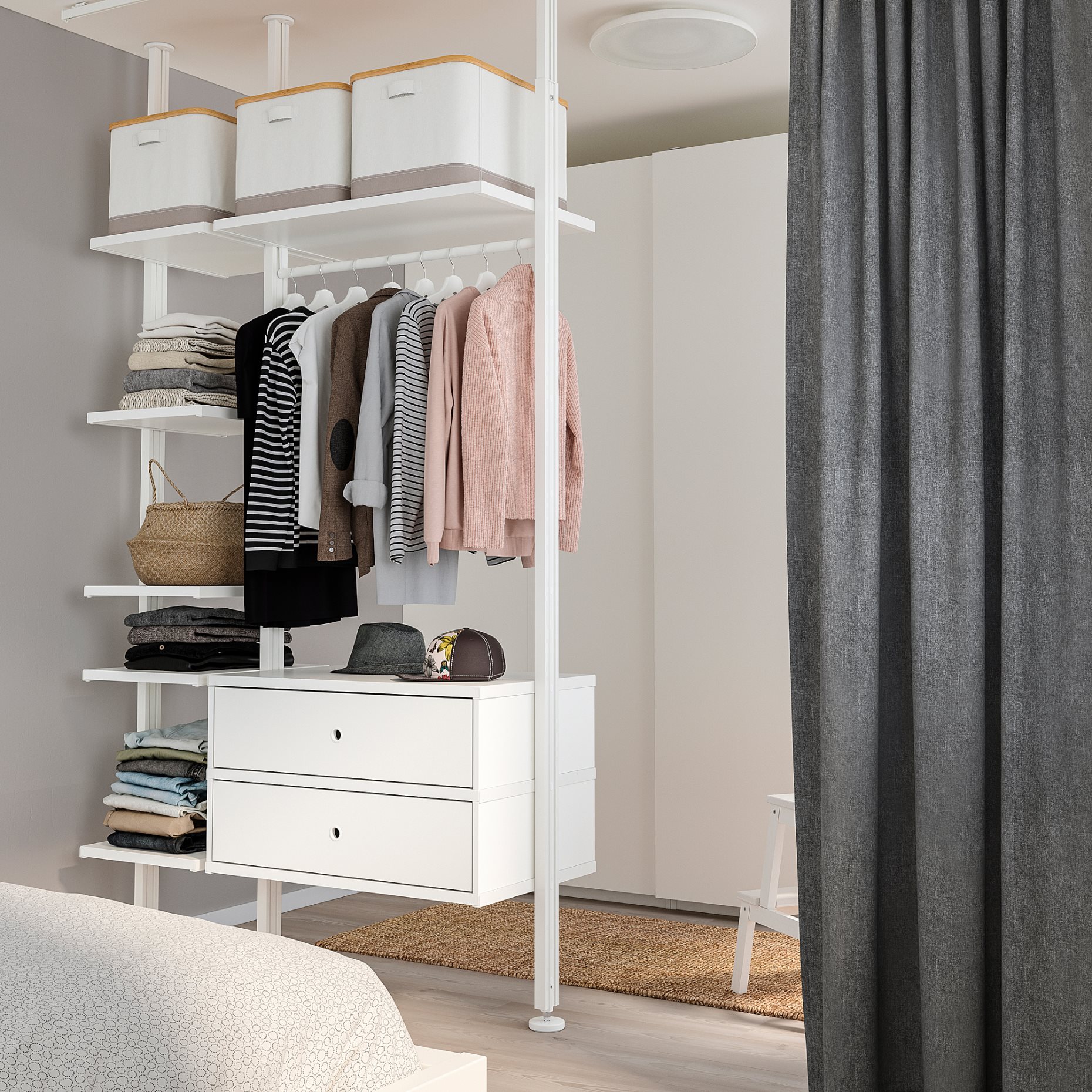 ELVARLI, wardrobe combination, 135x51x222-350 cm, 091.581.52