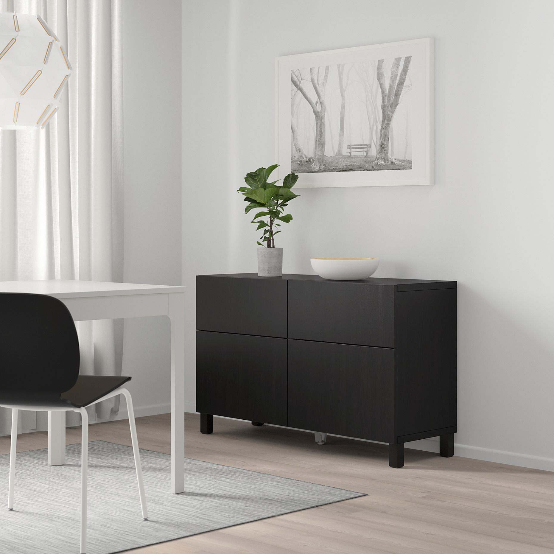 BESTÅ, storage combination with doors/drawers soft-closing, 120x42x74 cm, 091.953.00