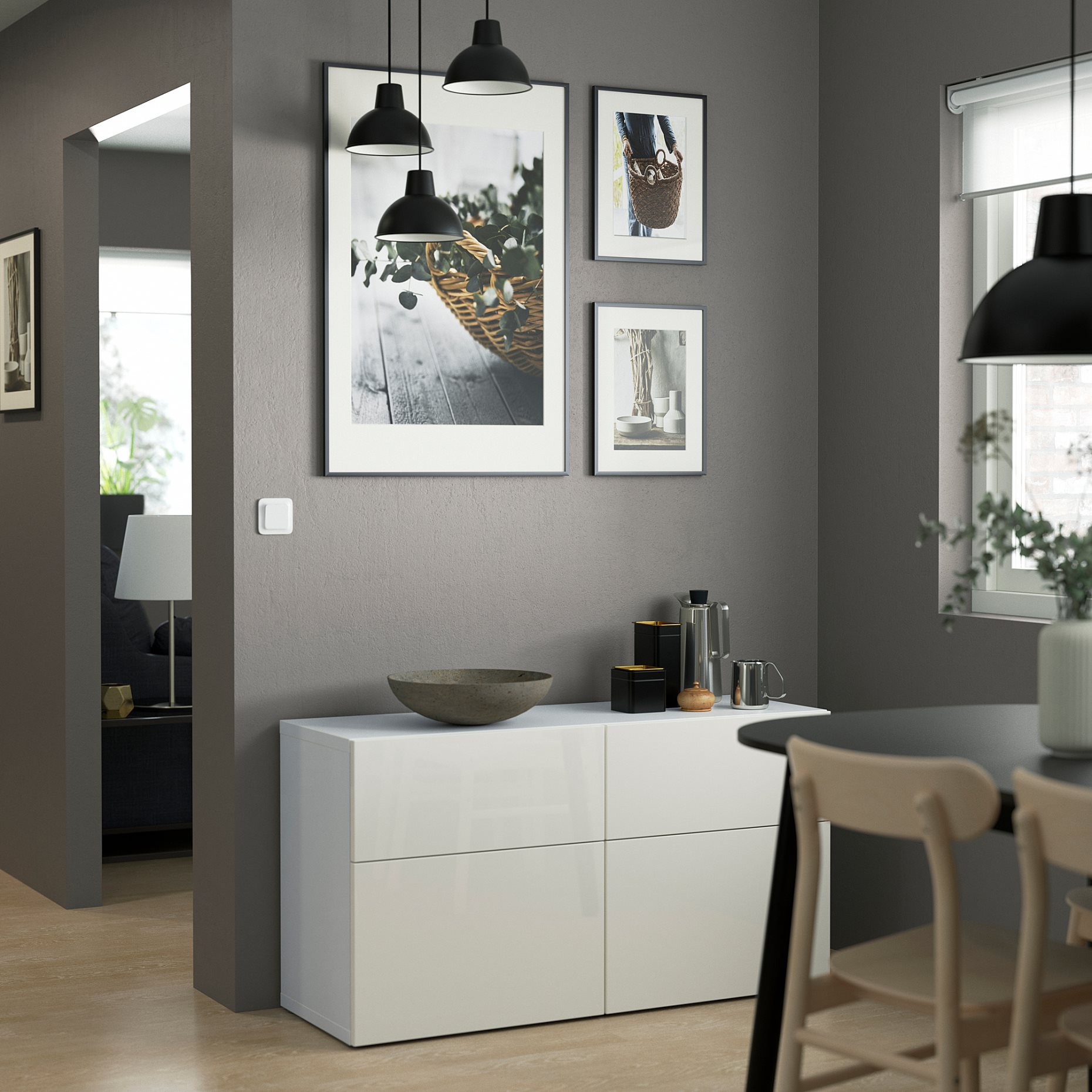 BESTÅ, storage combination with doors/drawers push-open, 120x42x65 cm, 094.126.38