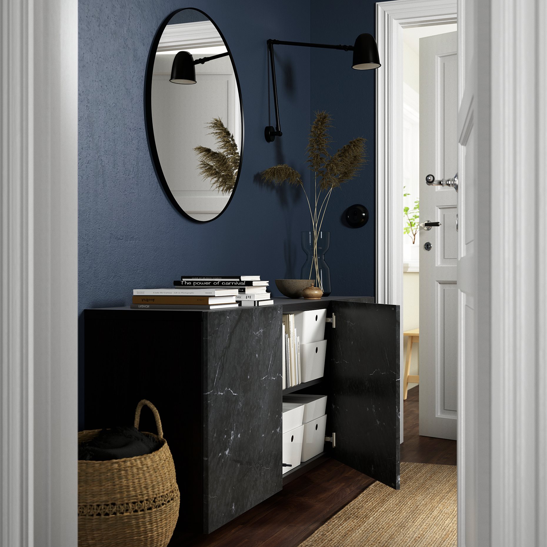 BESTÅ, wall-mounted cabinet combination, 180x42x64 cm, 094.217.89