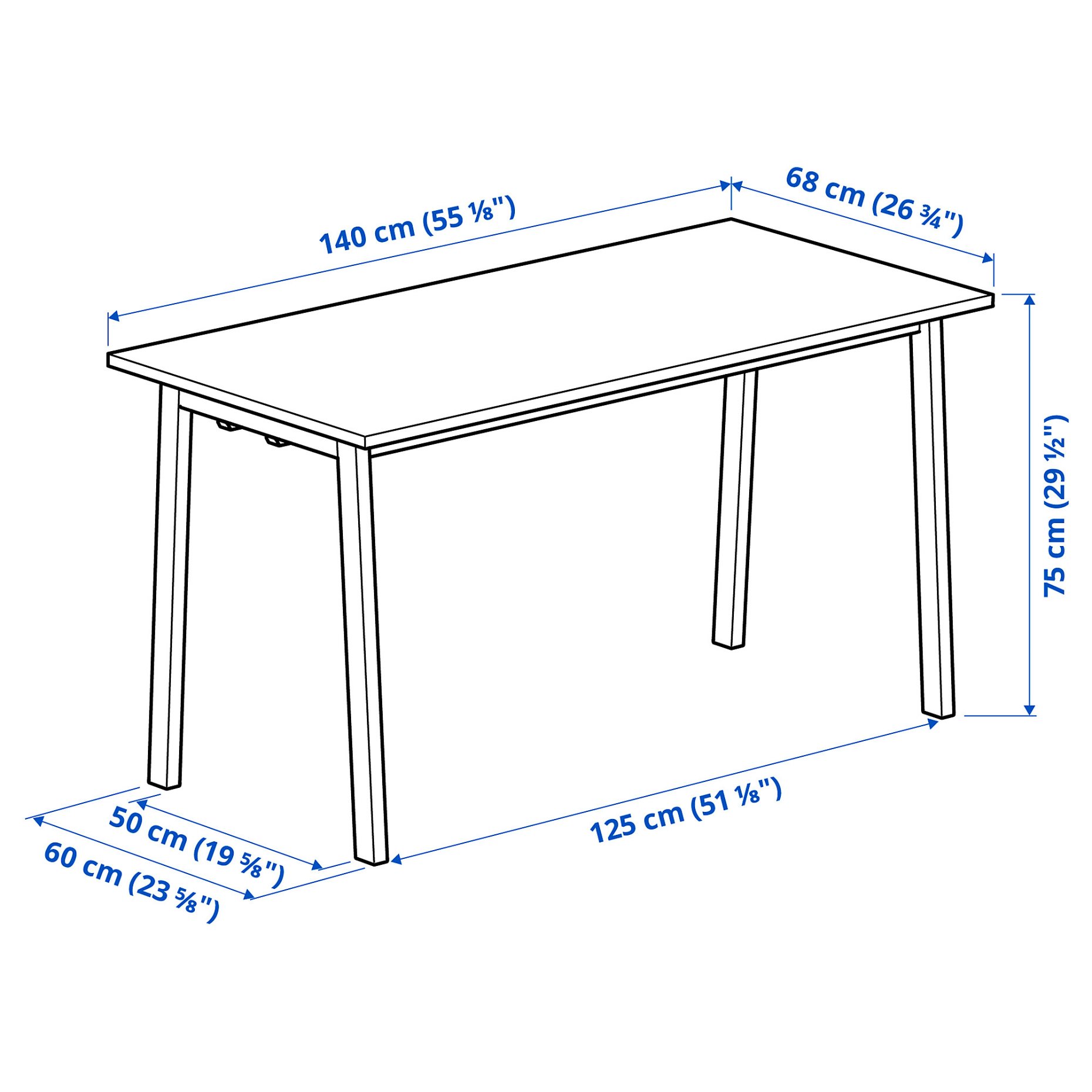 MITTZON, conference table, 140x68x75 cm, 095.329.85