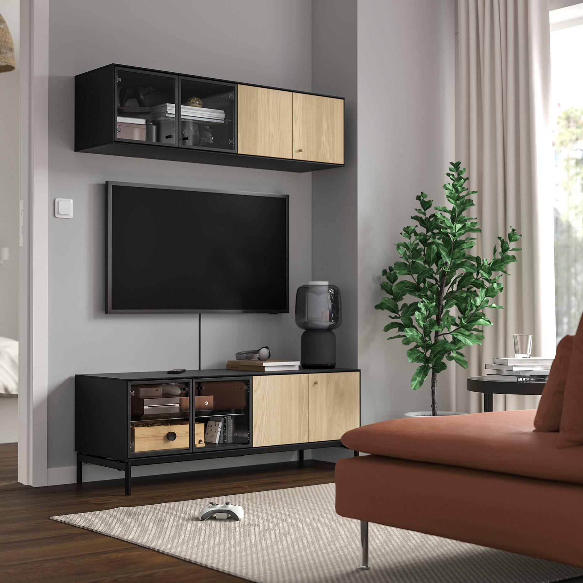 BOASTAD, σύνθεση αποθήκευσης TV, 121x42 cm, 095.352.10
