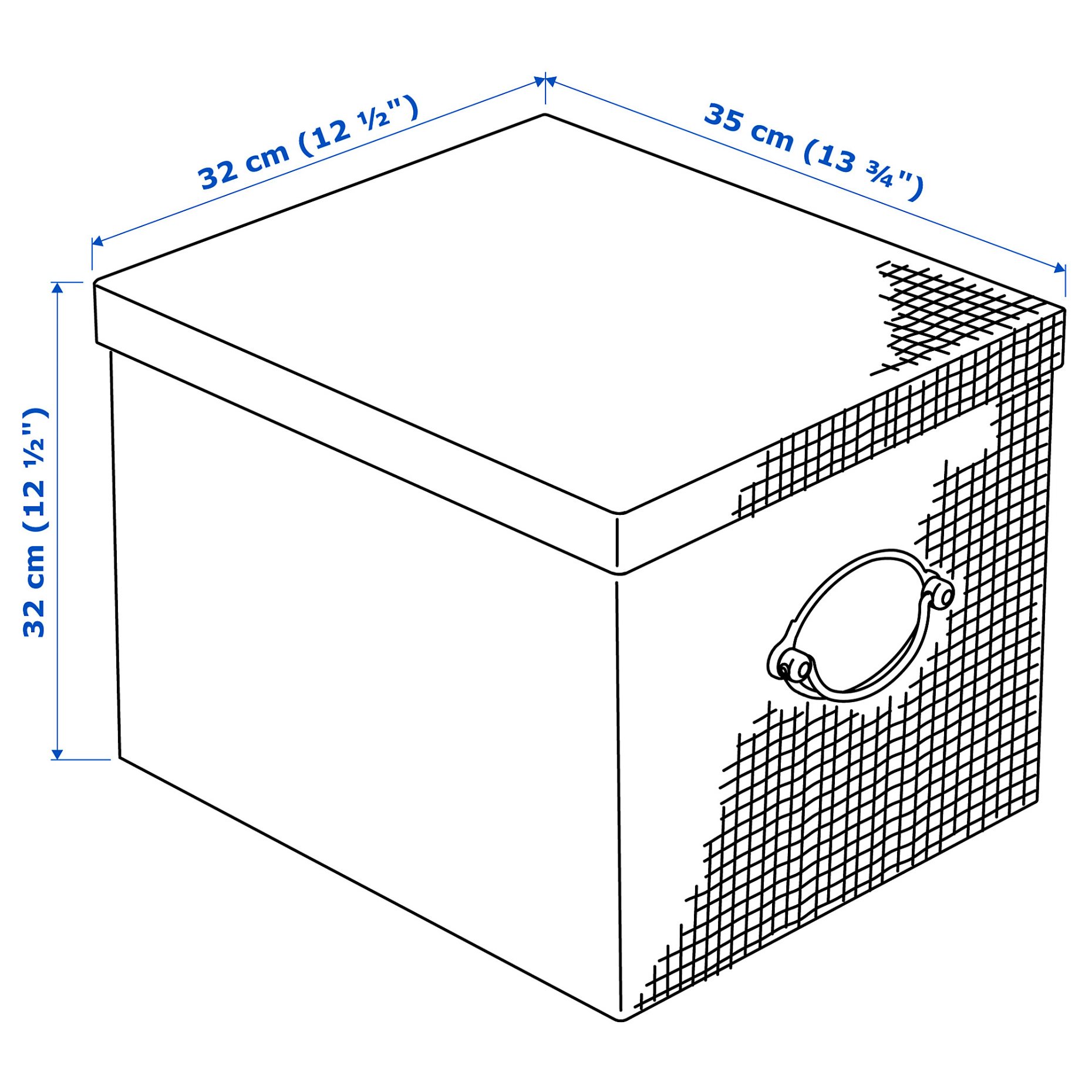 KVARNVIK, storage box with lid, 32x35x32 cm, 104.669.51