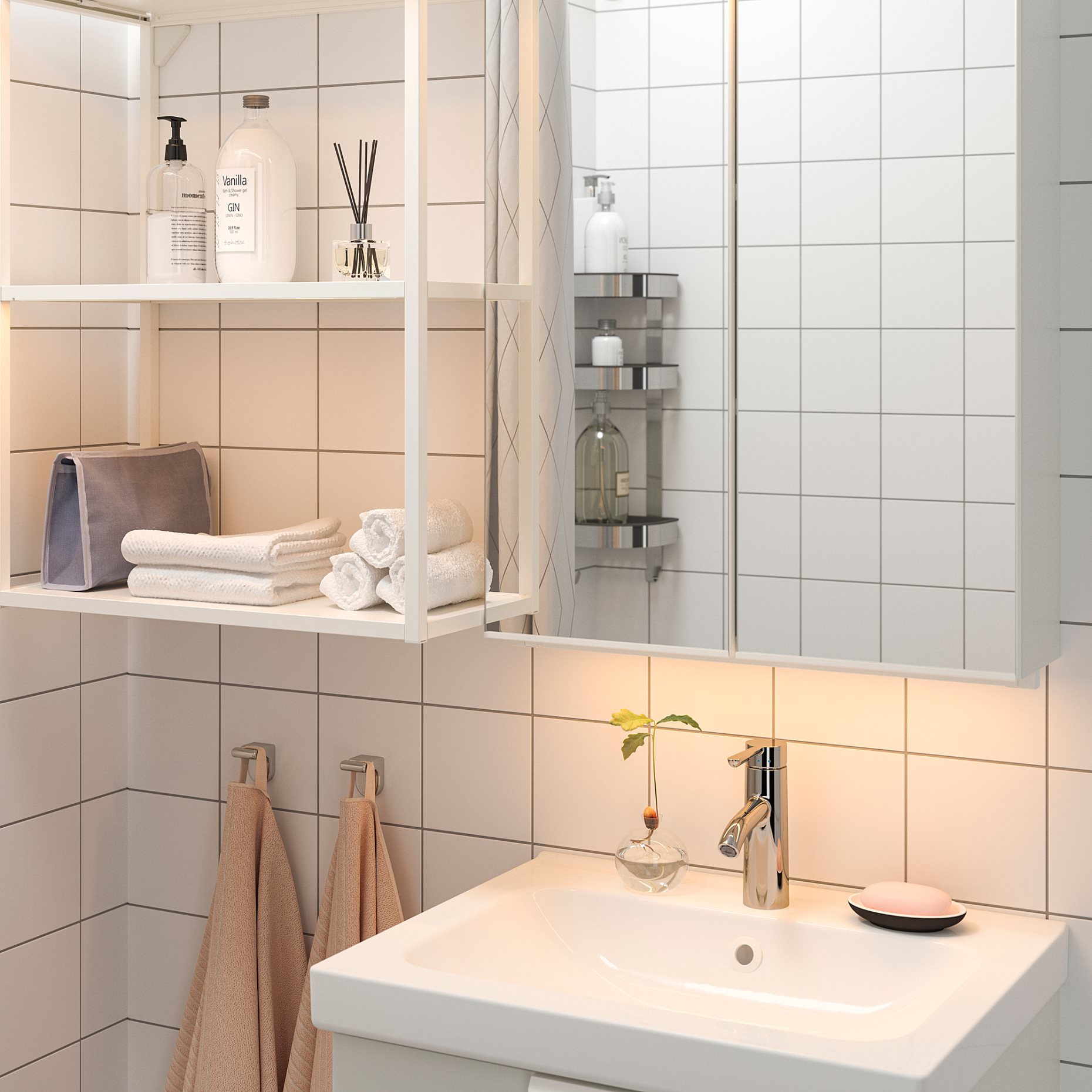 SILVERGLANS, bathroom lighting strip with built-in LED light source/dimmable, 60 cm, 105.292.27